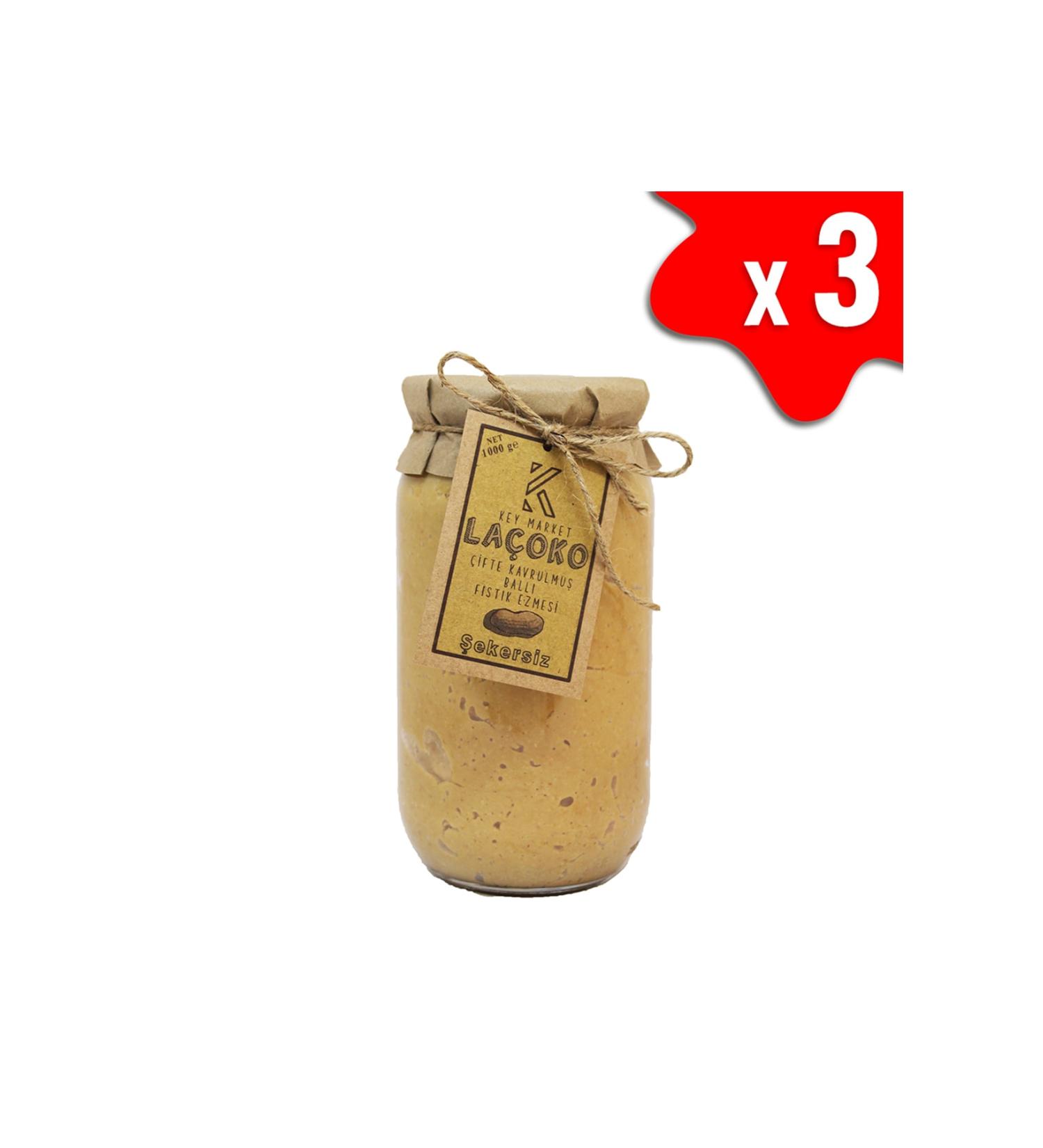 LA OKO 3 Kg Sugar-free Additive-free Gluten-free Natural Double Roasted Peanut Butter with Honey