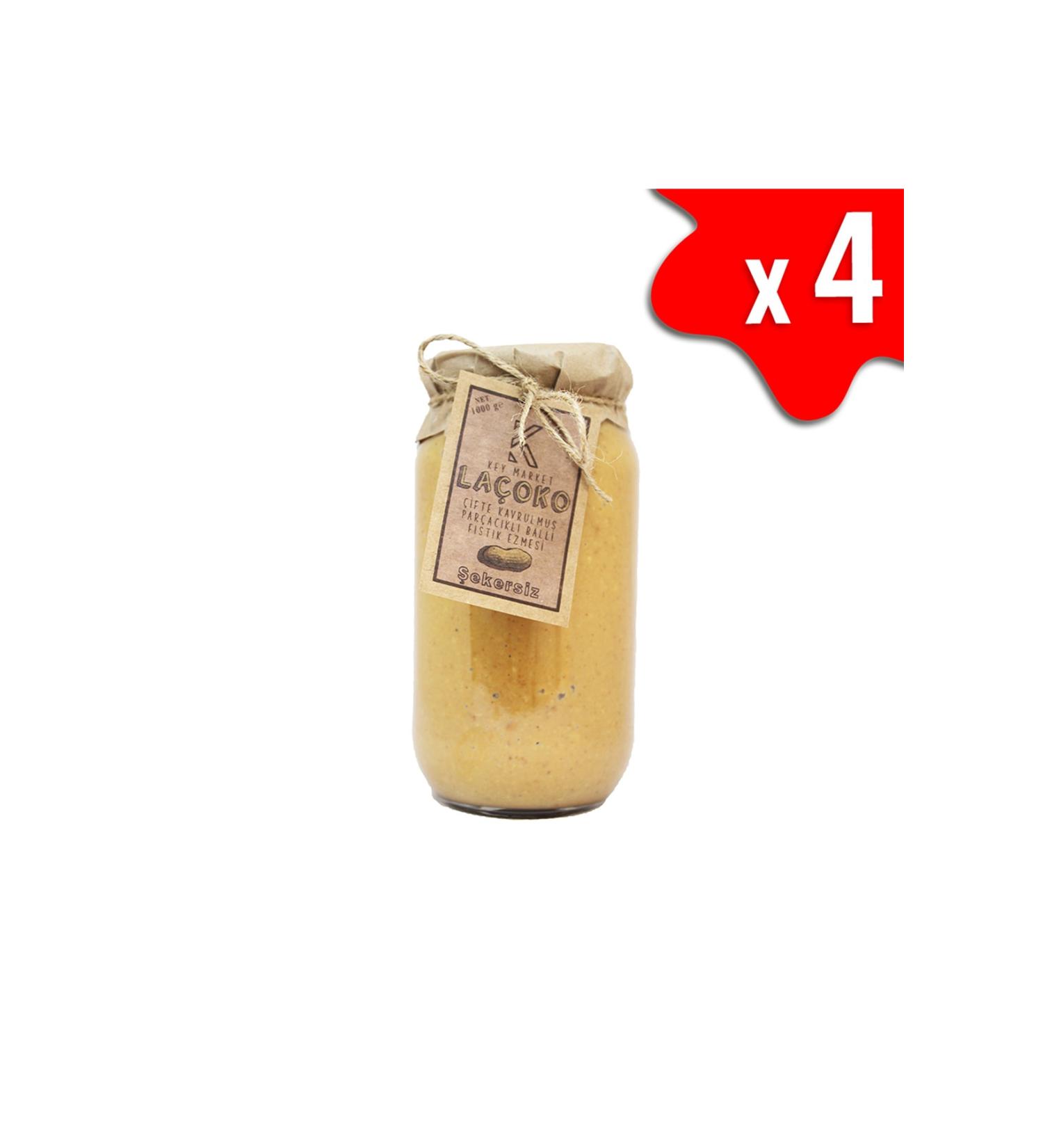 LA OKO 4 Kg Sugar-free Additive-free Gluten-free Natural Double Roasted Peanut Butter with Honey