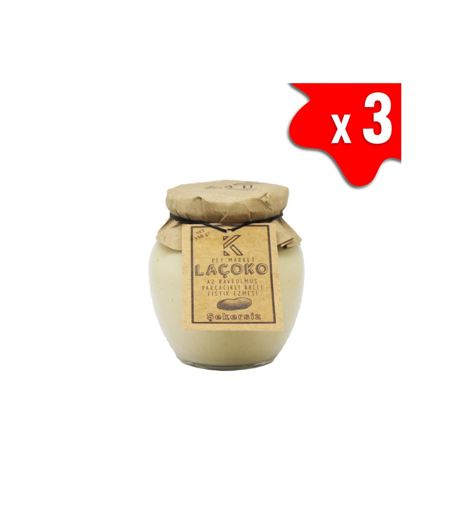 LA OKO 1050 Grams Sugar-Free Additive-Free Gluten-Free Lightly Roasted (Raw) Pieces Honey Peanut Butter