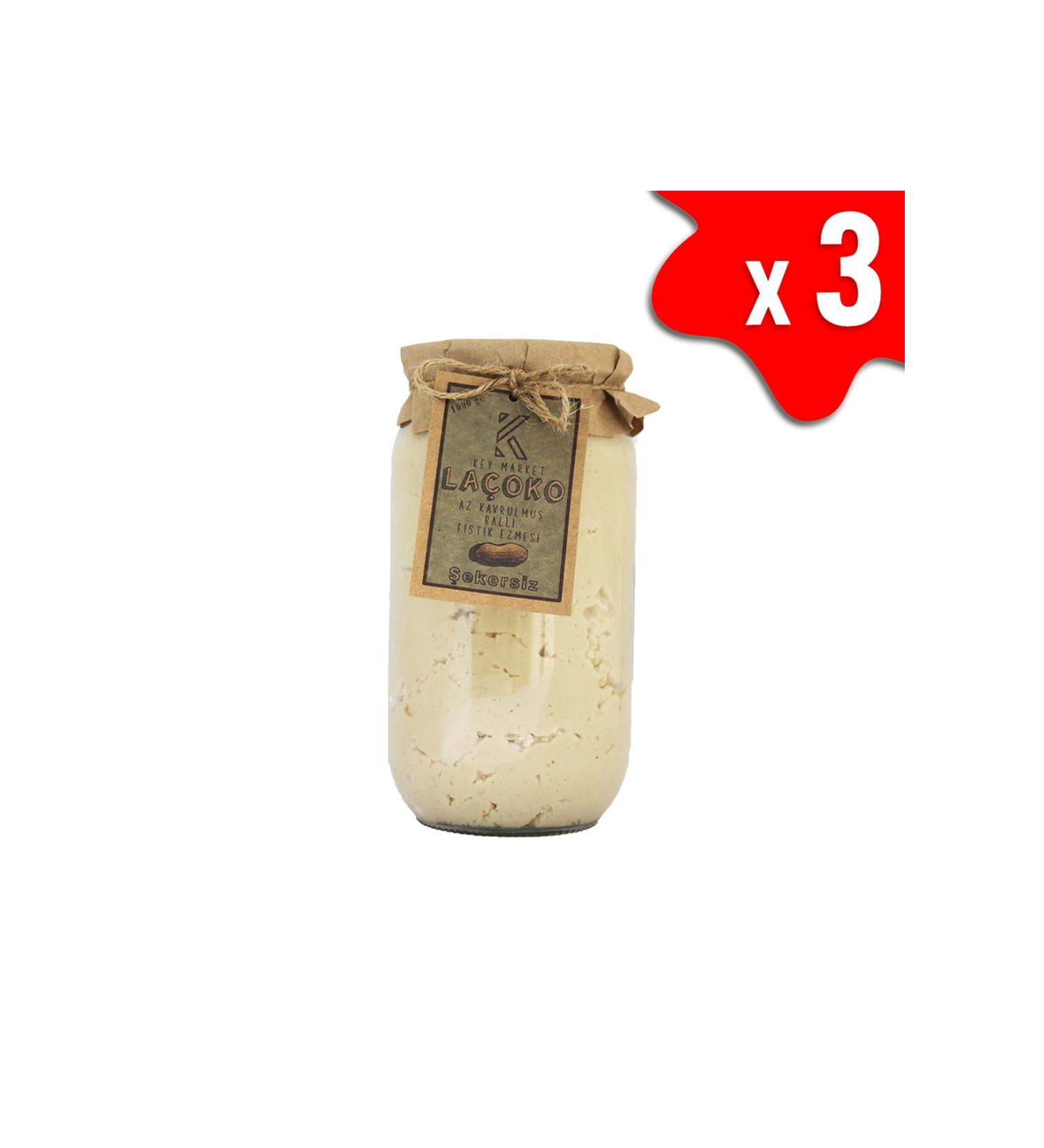 LA OKO 3 Kg Sugar-free Additive-free Gluten-free Natural Lightly Roasted (raw) Peanut Butter with Honey