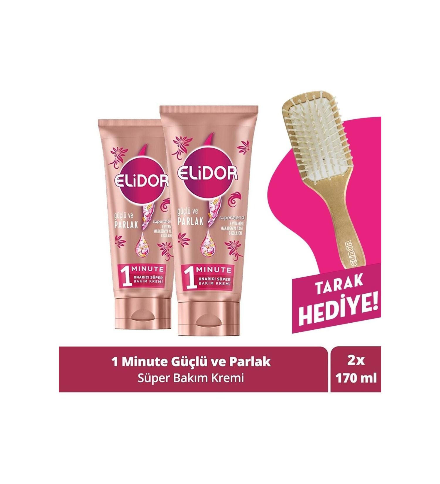 Elidor Superblend 1 Minute Repair Super Hair Care Conditioner Strong And Shiny 170 Ml X2 Comb