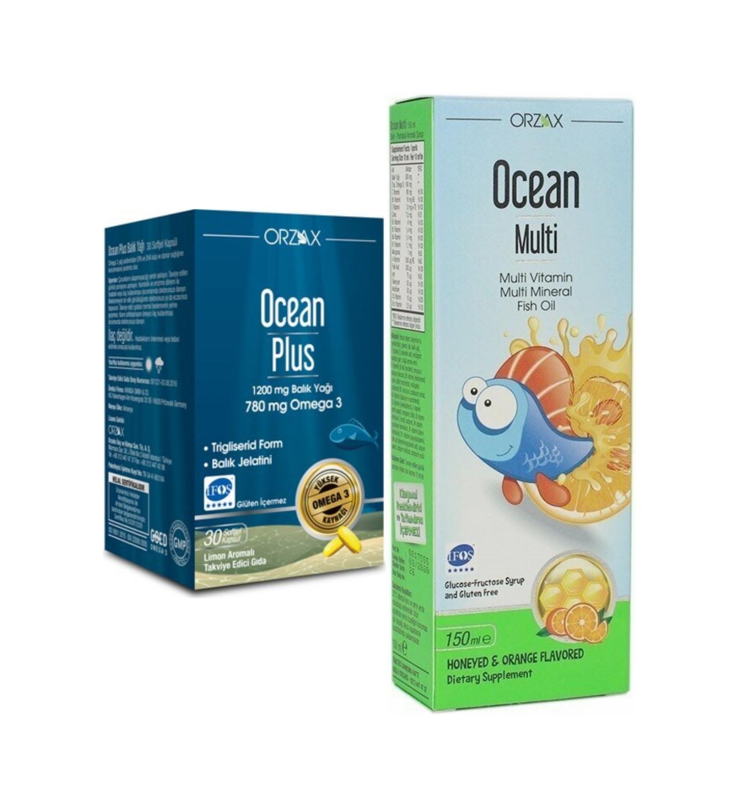 Ocean Plus Omega 3 1200 Mg 30 Capsules + Multi Syrup 150ml