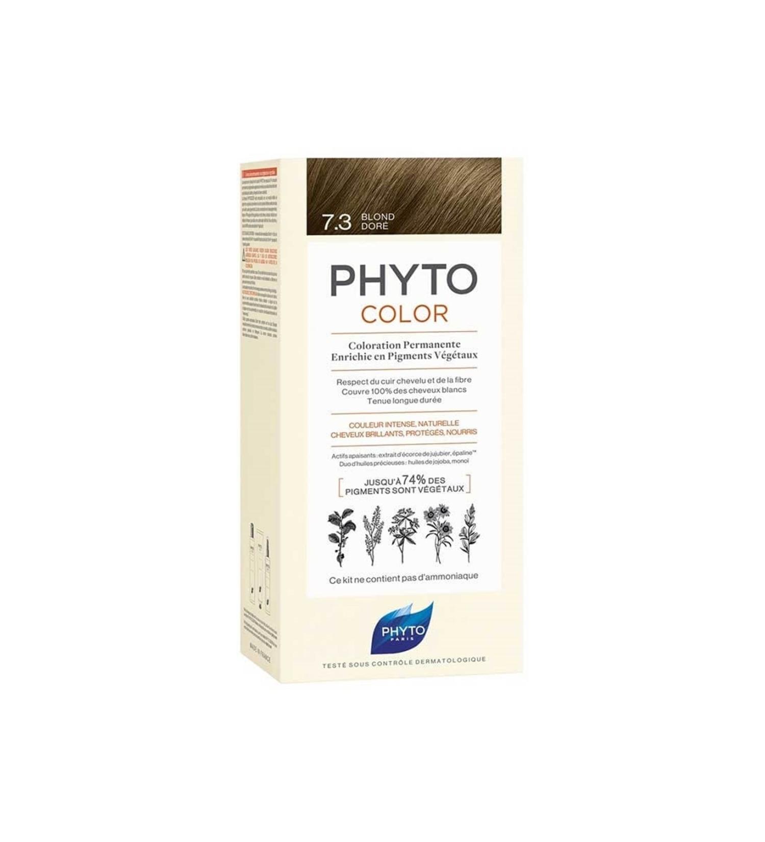 Phyto Color 7.3 Auburn Dore Ammonia-Free Permanent Herbal Hair Dye