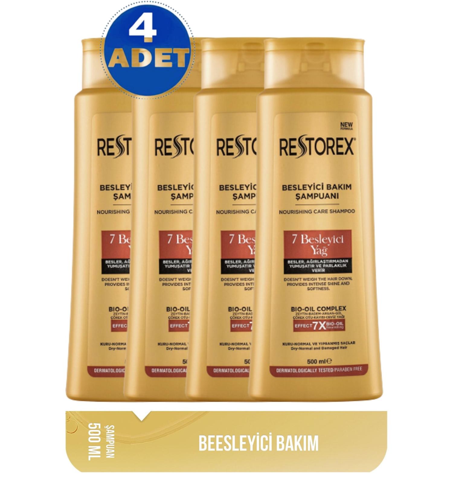 Restorex Care Shampoo 7 Nourishing Oils 500 Ml 4 Pieces