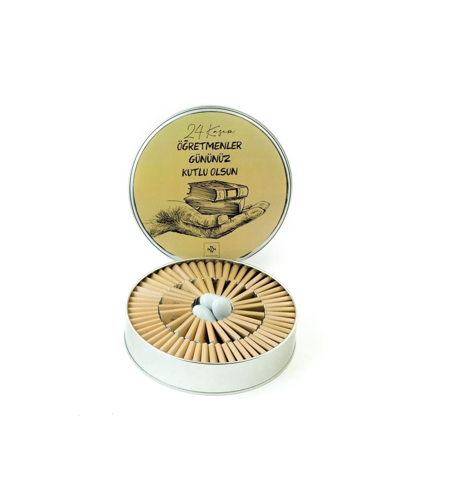 Nin Chocolate Teachers' Day Book Patterned Metal Box Chocolate 80 Pieces - Buy Online on GoSupps.com