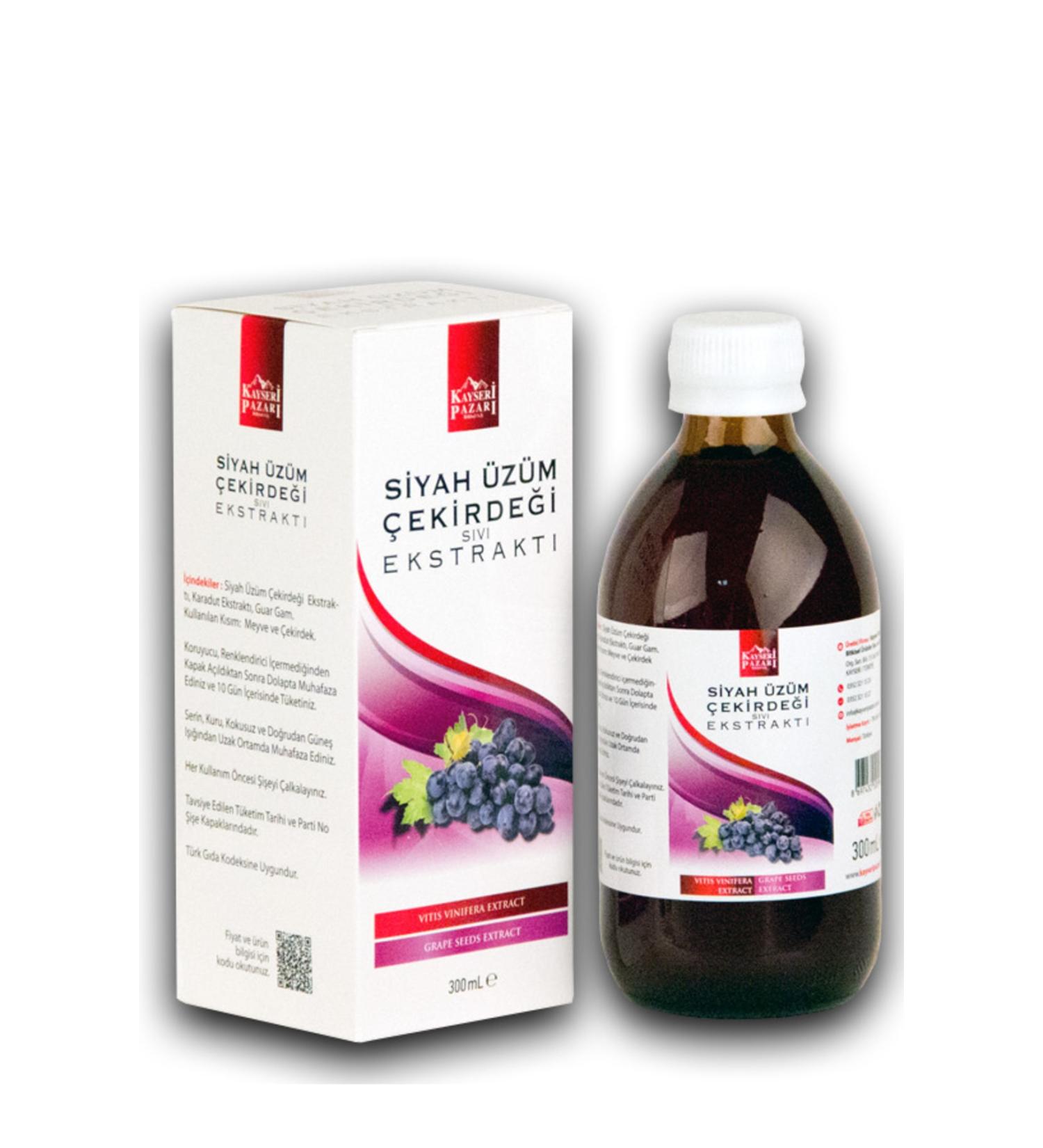 Kayseri Pazari Black Grape Seed Liquid Extract for Immunity 300 Ml