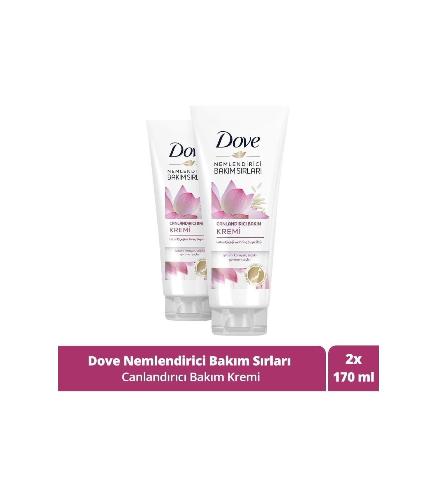 Dove Lotus Flower and Rice Water Extract Revitalizing Hair Care Cream 170 Ml X 2
