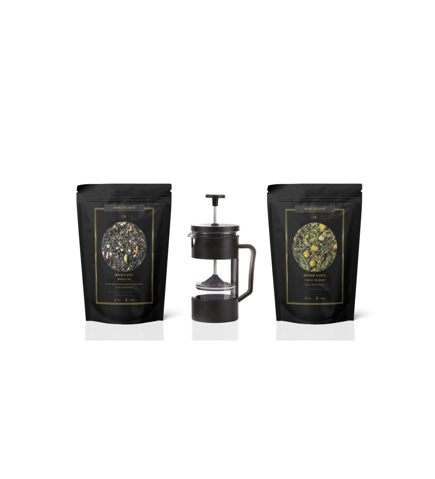 KofreExclusive Masala Tea and Star of the Night Tea French Press Set