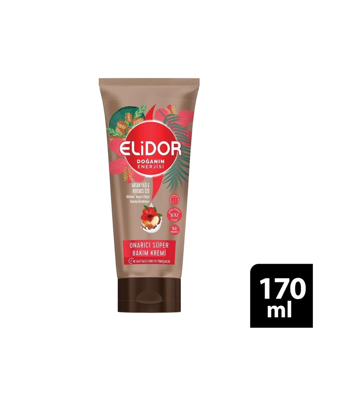 Elidor Nature's Energy Repairing Super Hair Care Cream Argan Oil and Hibiscus Extract 170 Ml