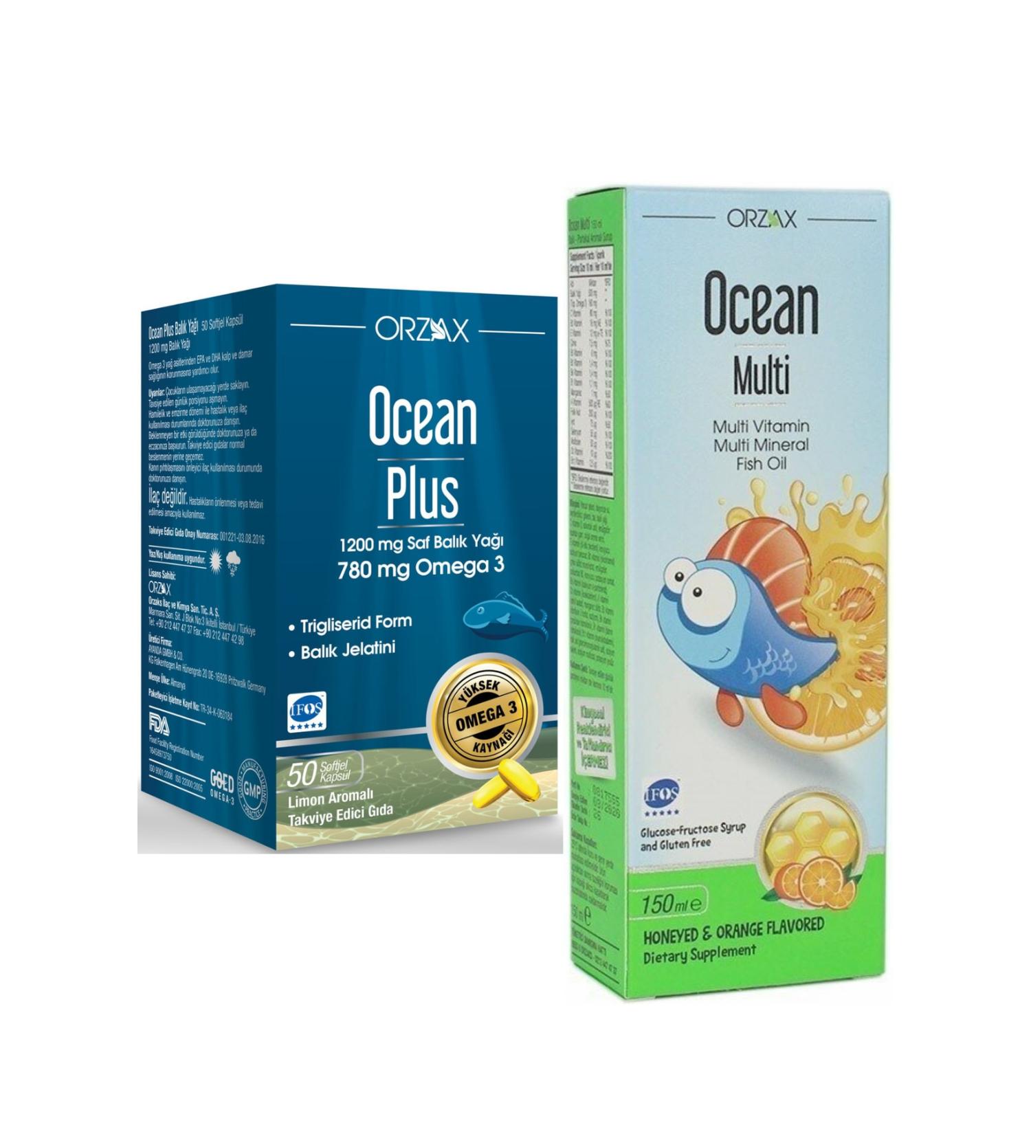 Ocean Plus Omega 3 1200 Mg 50 Capsules + Multi Syrup 150ml