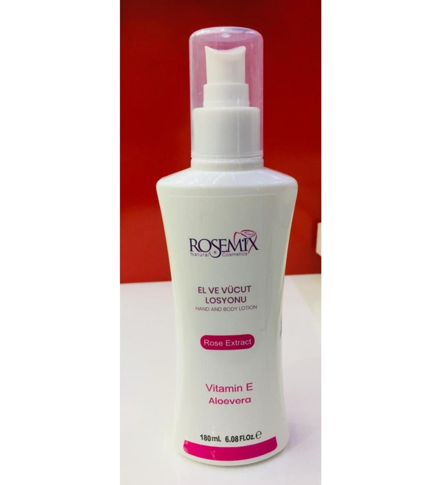 ROSEMIX 180ml Hand and Body Lotion Rose Essence Vitamin E Moisturizer