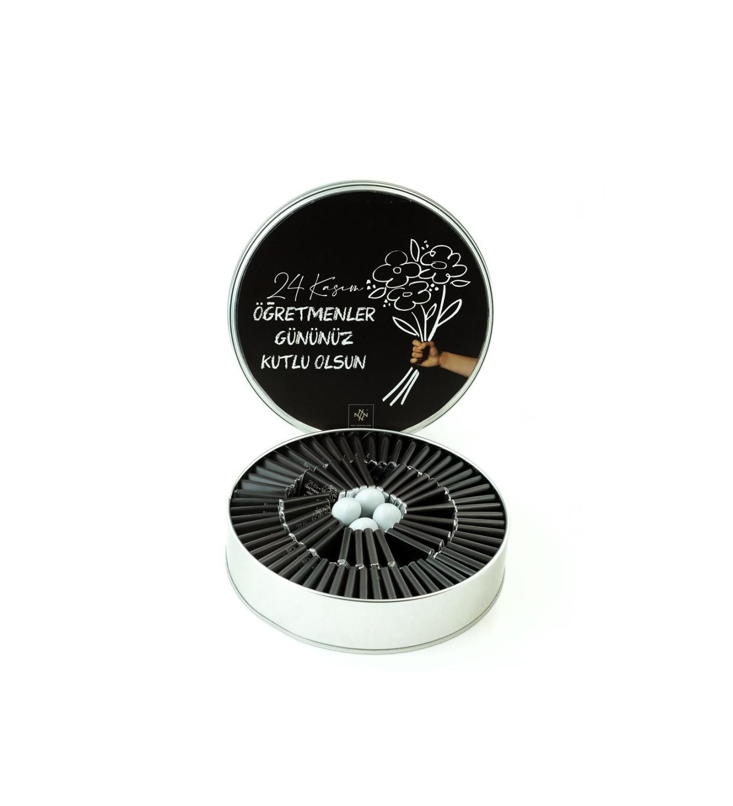 Nin Chocolate Teachers' Day Black Metal Box Chocolate 80 Pieces - Buy Online on GoSupps.com