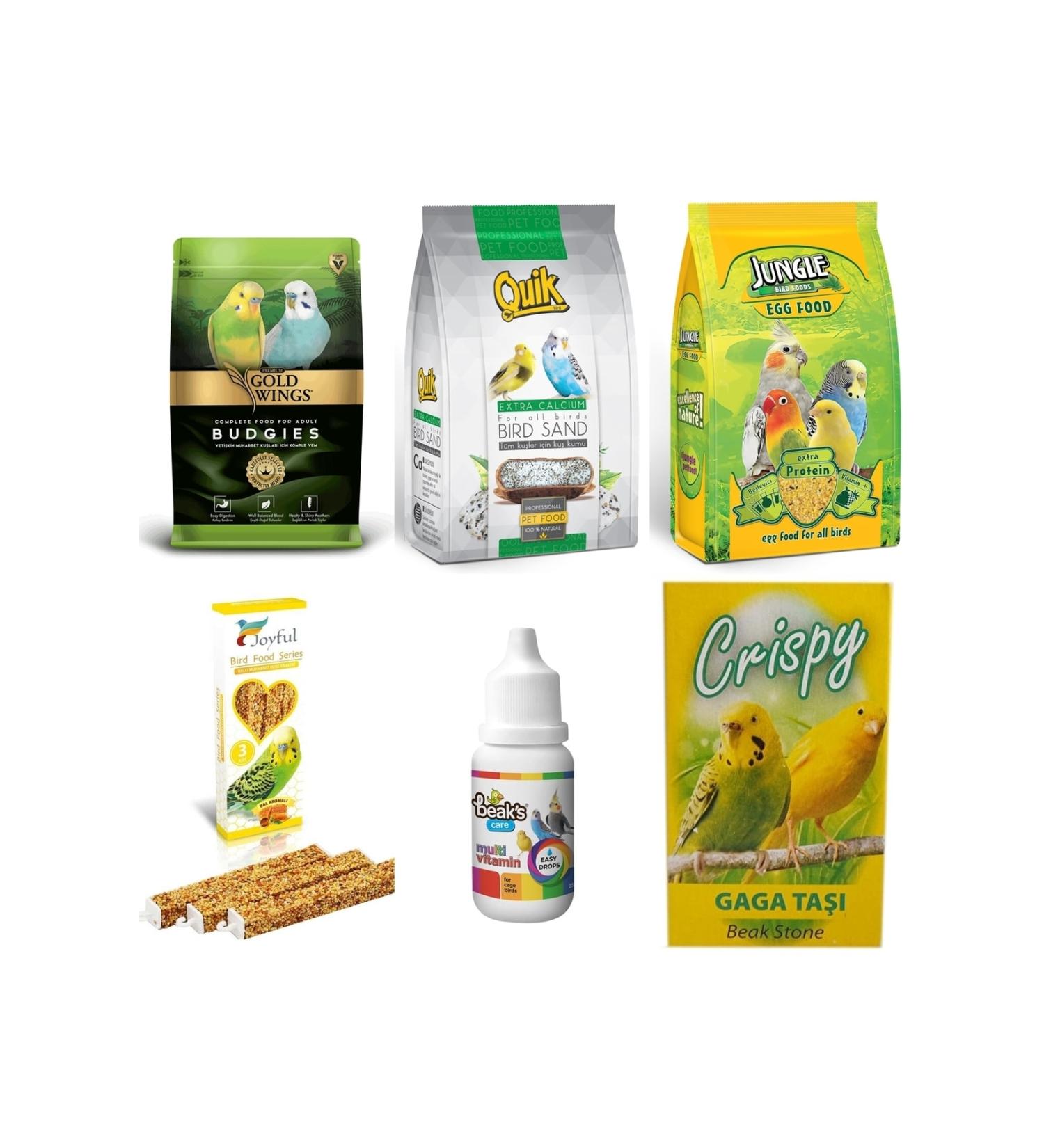 Bizimpetmarket Budgie Food and Care Set
