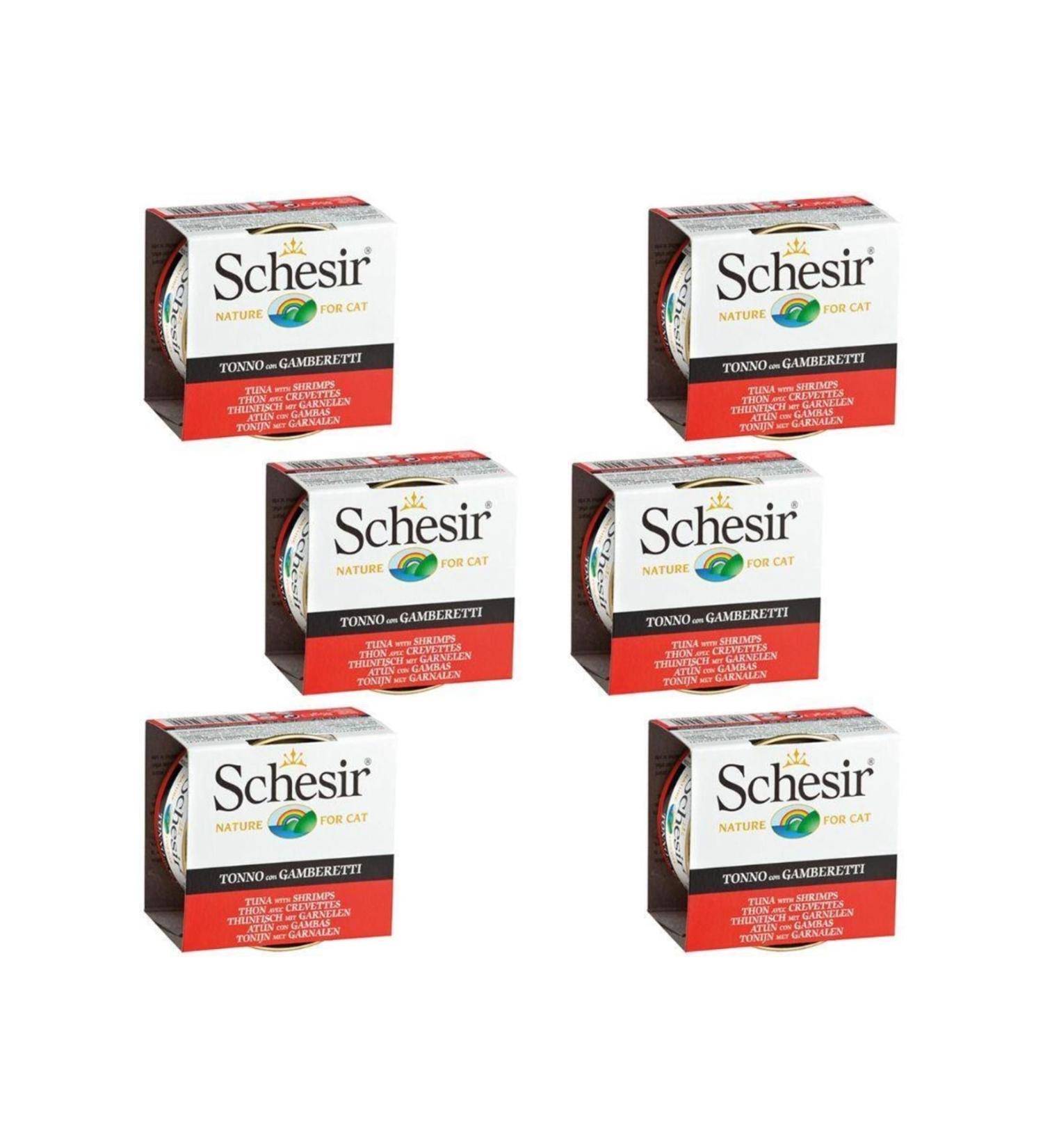Schesir Tuna Shrimp Jelly Cat Canned Food 85 Gr X 6 Pieces
