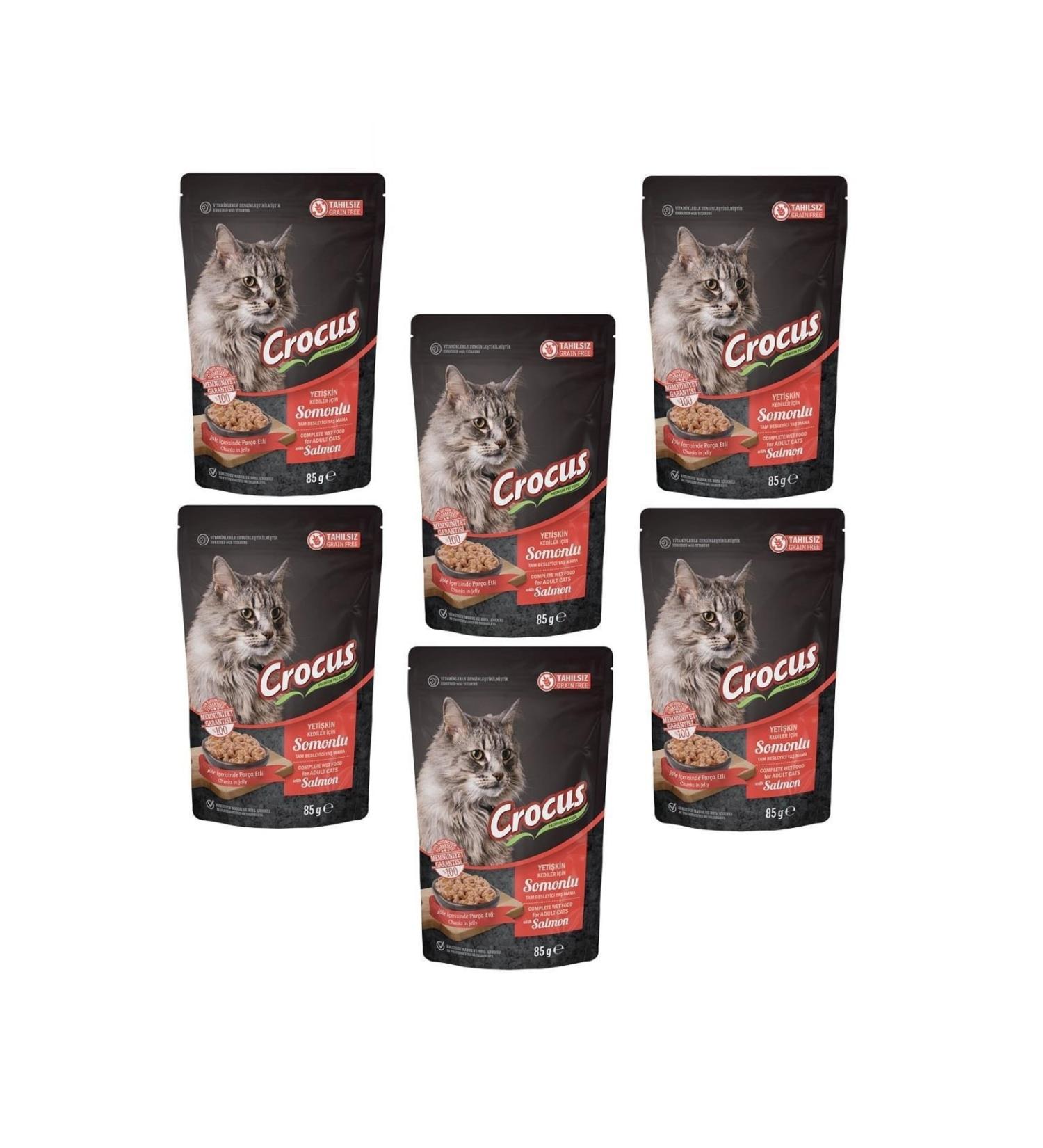 Crocus Pouch Grain-Free Jelly Salmon Cat Canned Food 85 gr (6 PIECES)