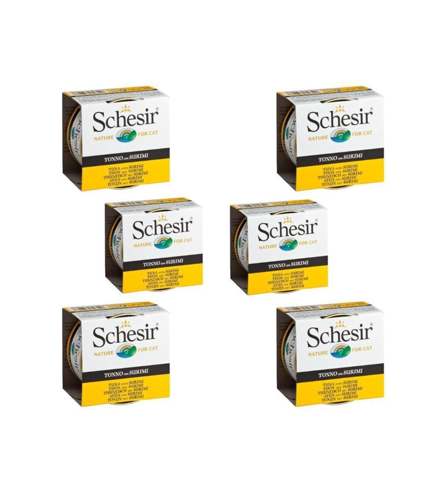Schesir Tuna and Crab Adult Cat Canned Food 85 Gr X 6 Pieces