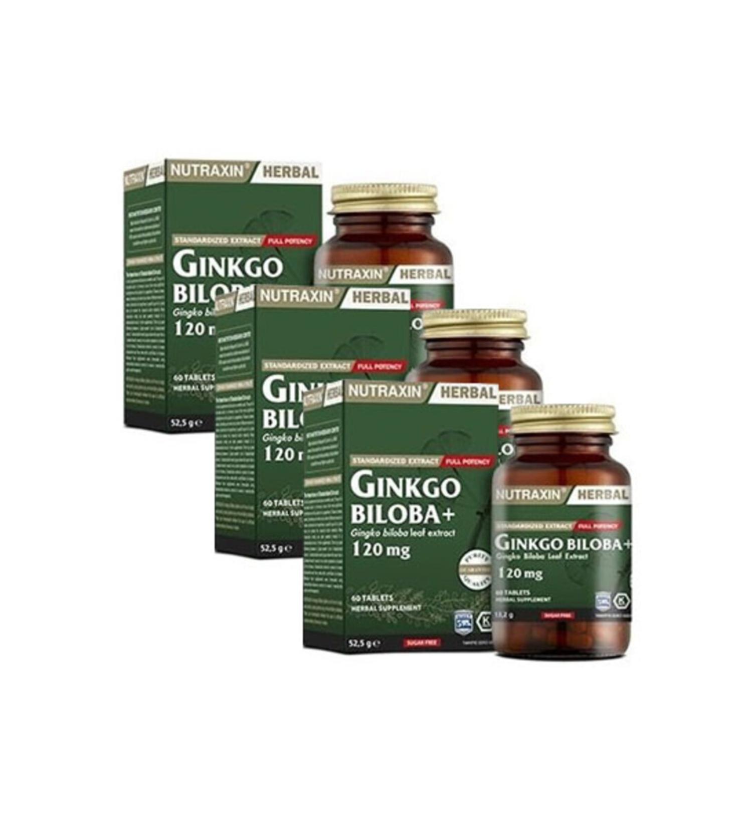 Nutraxin Ginkgo Biloba 120 Mg 60 Tablets 3 Pack