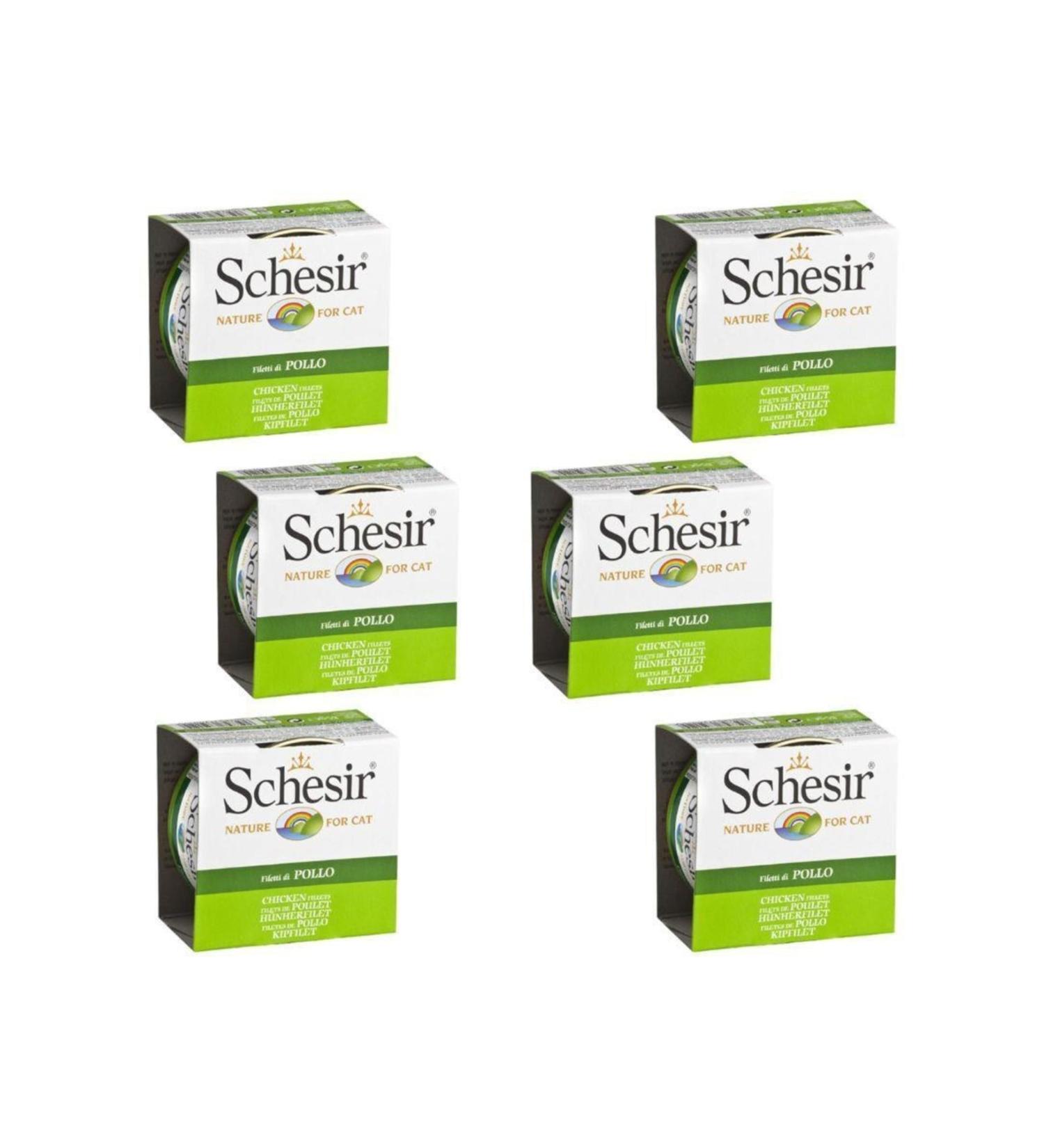 Schesir Jelly Chicken Fillet Meat Cat Canned Food 85 Gr X 6 Pieces