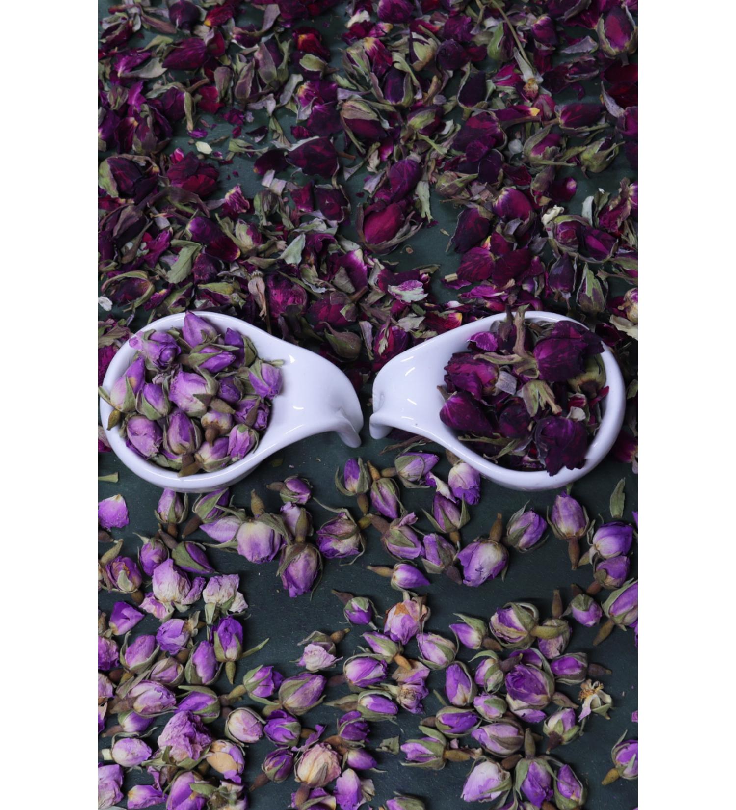 Aktarloji 2-Piece Bud Rose Dried 100 Gr Red 100 Gr Pink Total 200 Gr