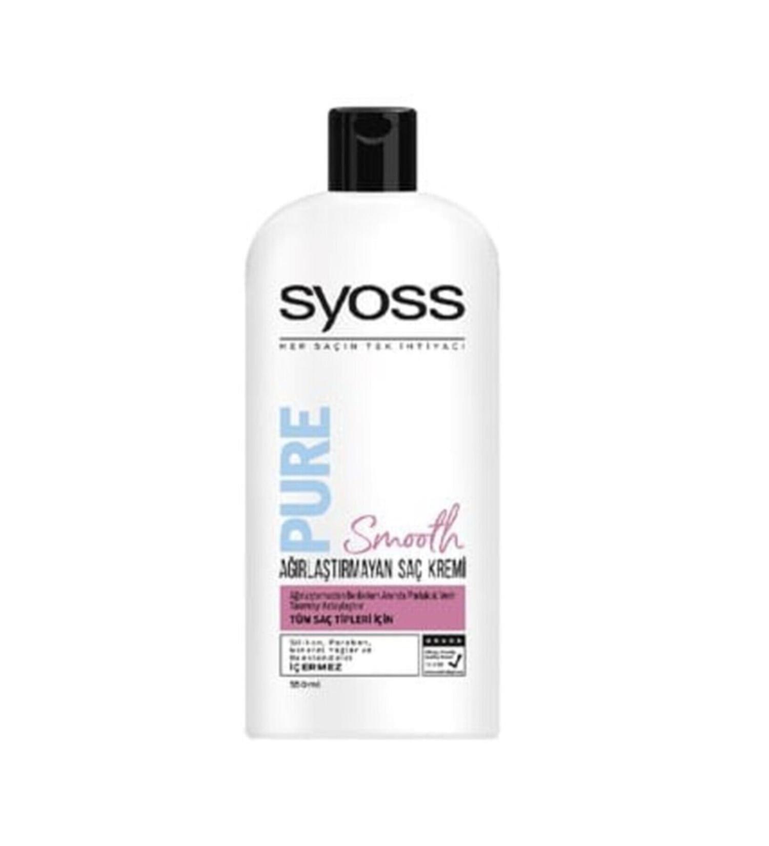 Syoss Pure Smooth Non-Weighting Hair Conditioner 550 Ml Buy 1 Get 1 Free
