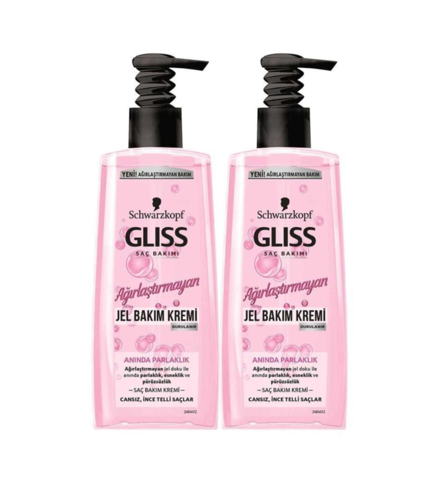 Gliss Weightless Gel Hair Care Conditioner - Instant Shine X2 Pieces