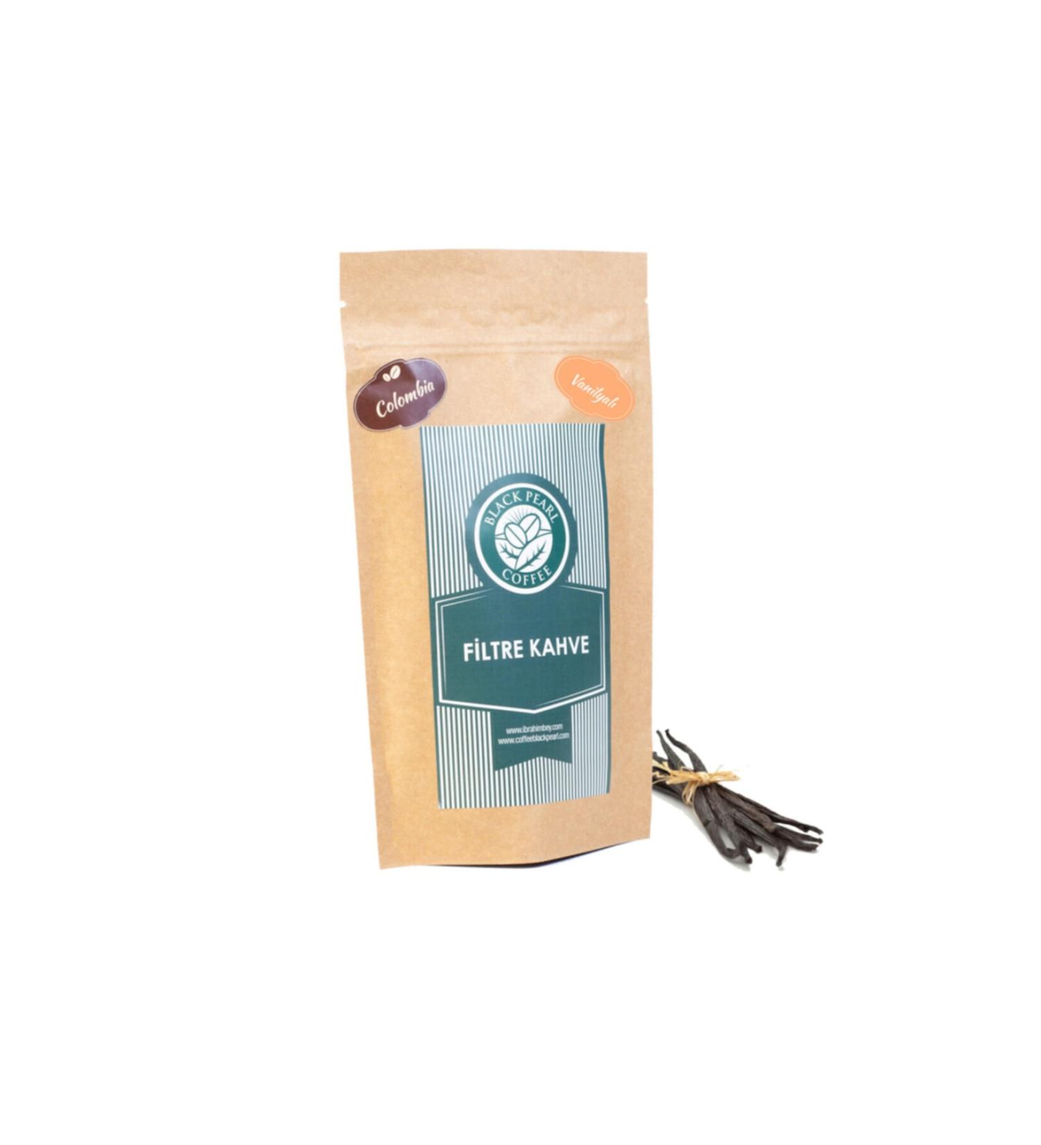 BLACK PEARL Vanilla Flavored Colombia Ground Filter Coffee 100 Gr