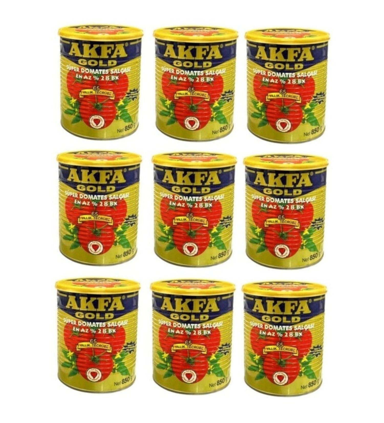 Akfa Gold Super Tomato Paste 850 gr x 9 Pieces