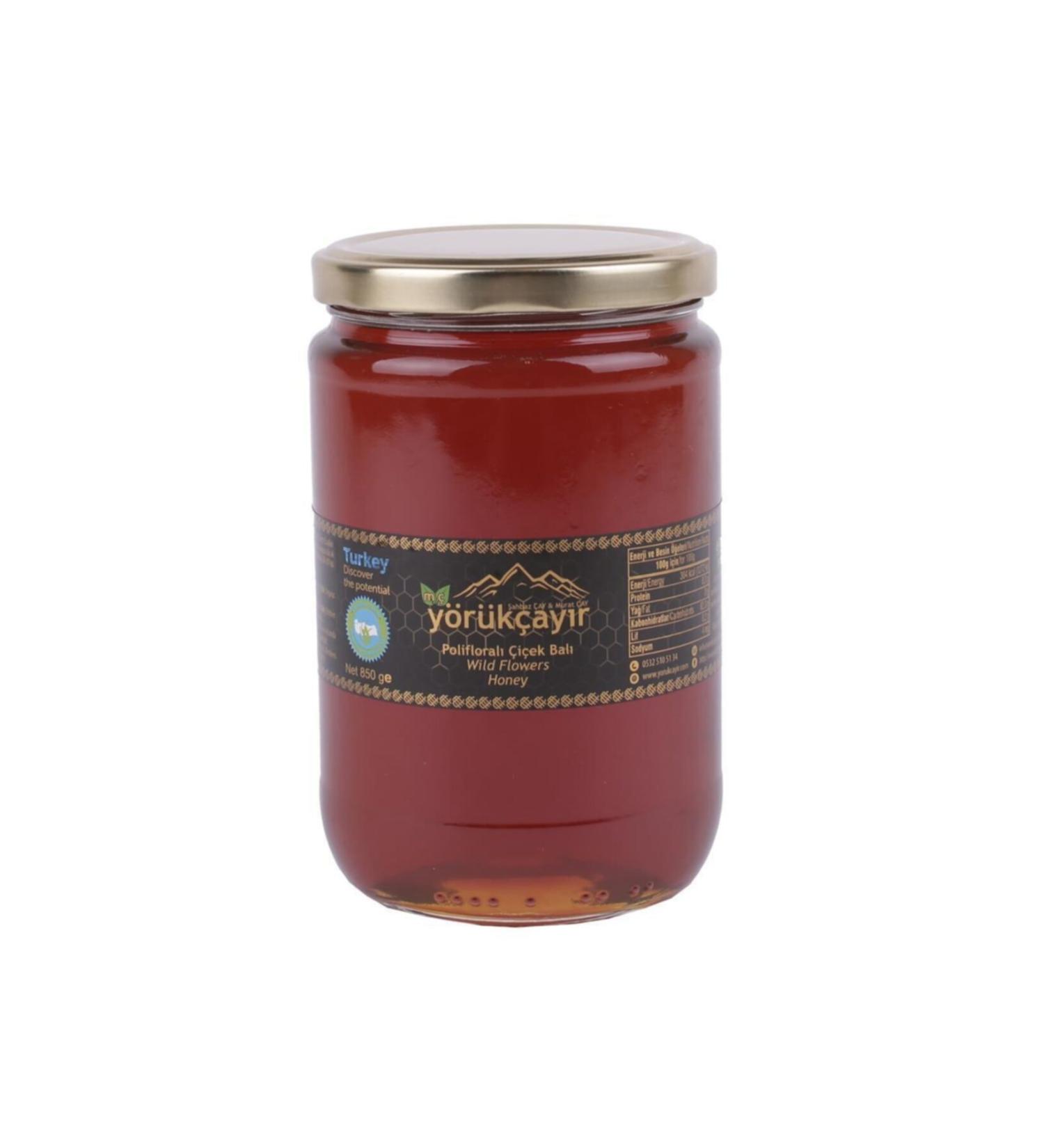 Y r k ay r Organic Polyflora Honey 850g
