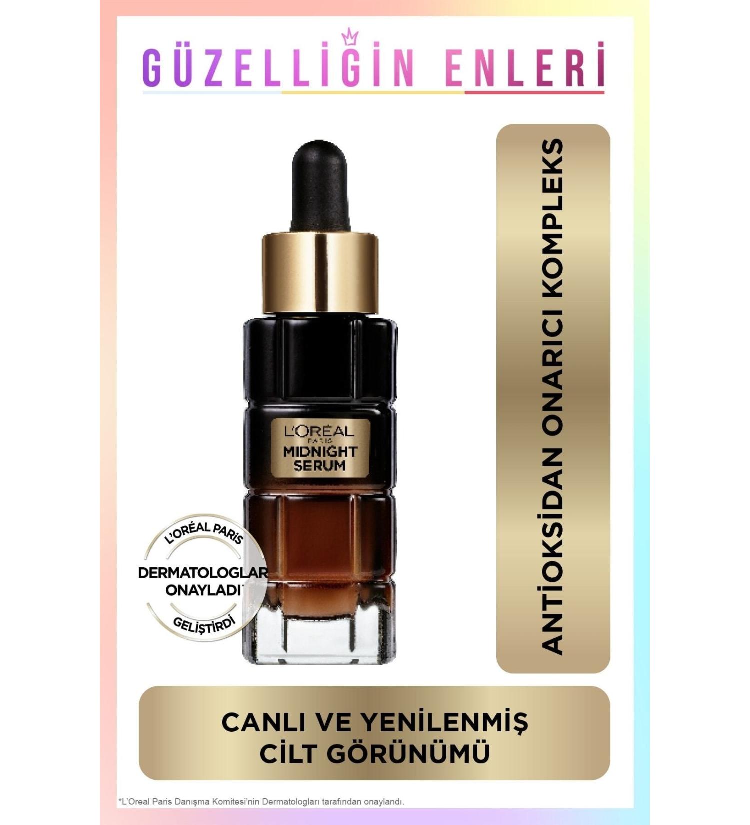 L'Oreal Paris Midnight Skin Renewal & Bright Skin Appearance Moisturizing Effective Serum 30 Ml