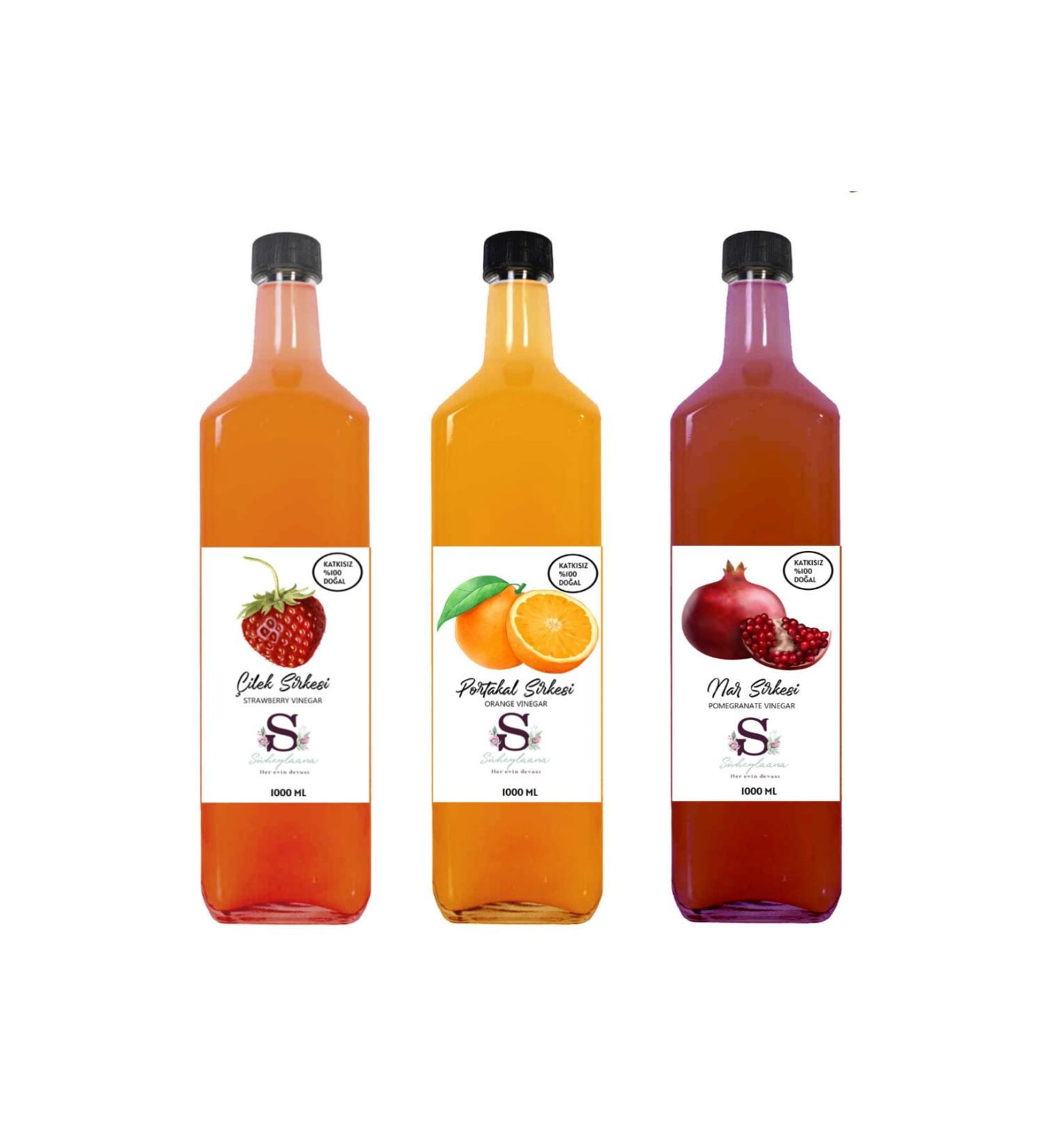S heylaana Natural Strawberry Orange and Pomegranate Vinegar 1000 Ml