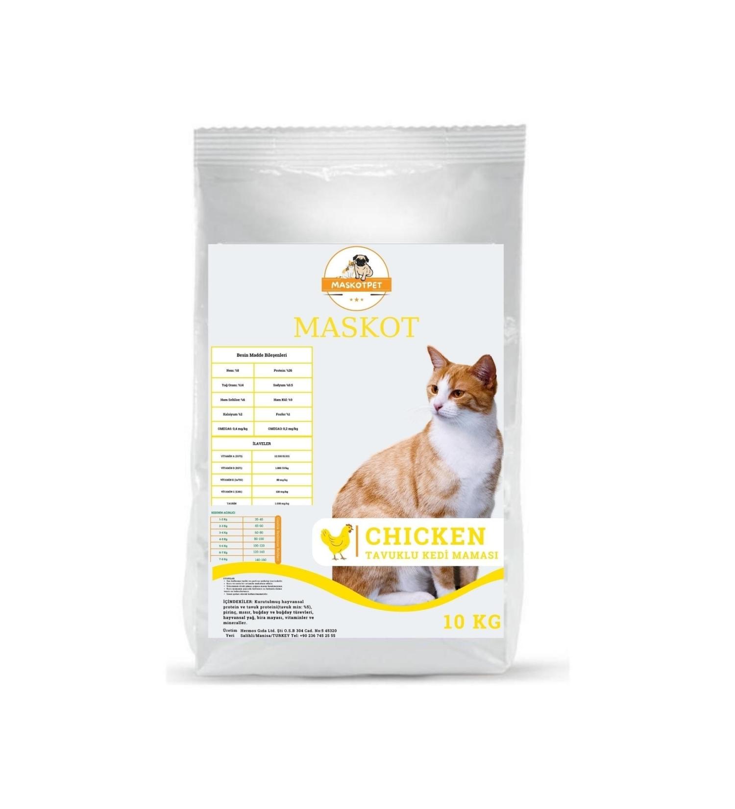 Mascot Chicken Adult Cat Food 10 Kg