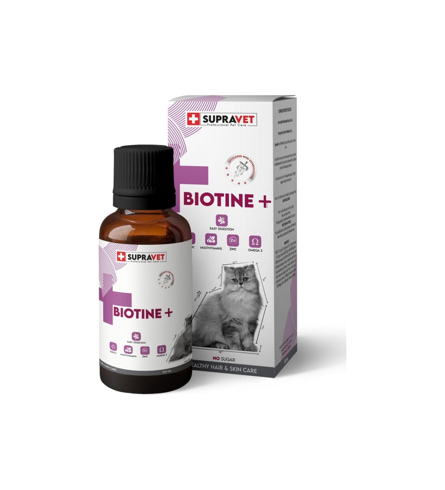 Supravet Plus +b For Cats Biotine Drops 100 Ml + Zinc + Multi Vitamin