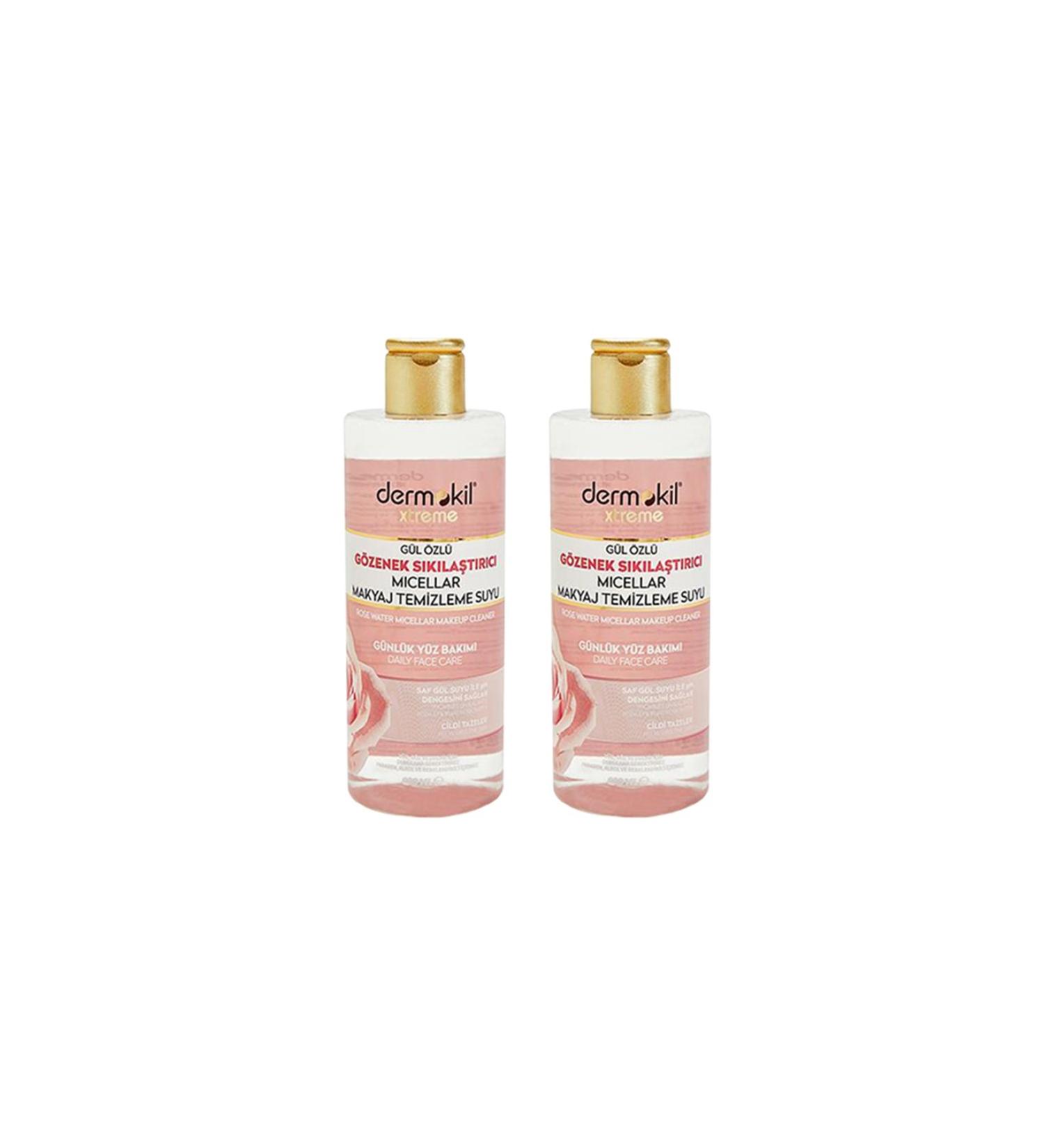 Dermokil Rose Extract Pore Tightening Micellar Makeup Cleansing Water 2 Pieces