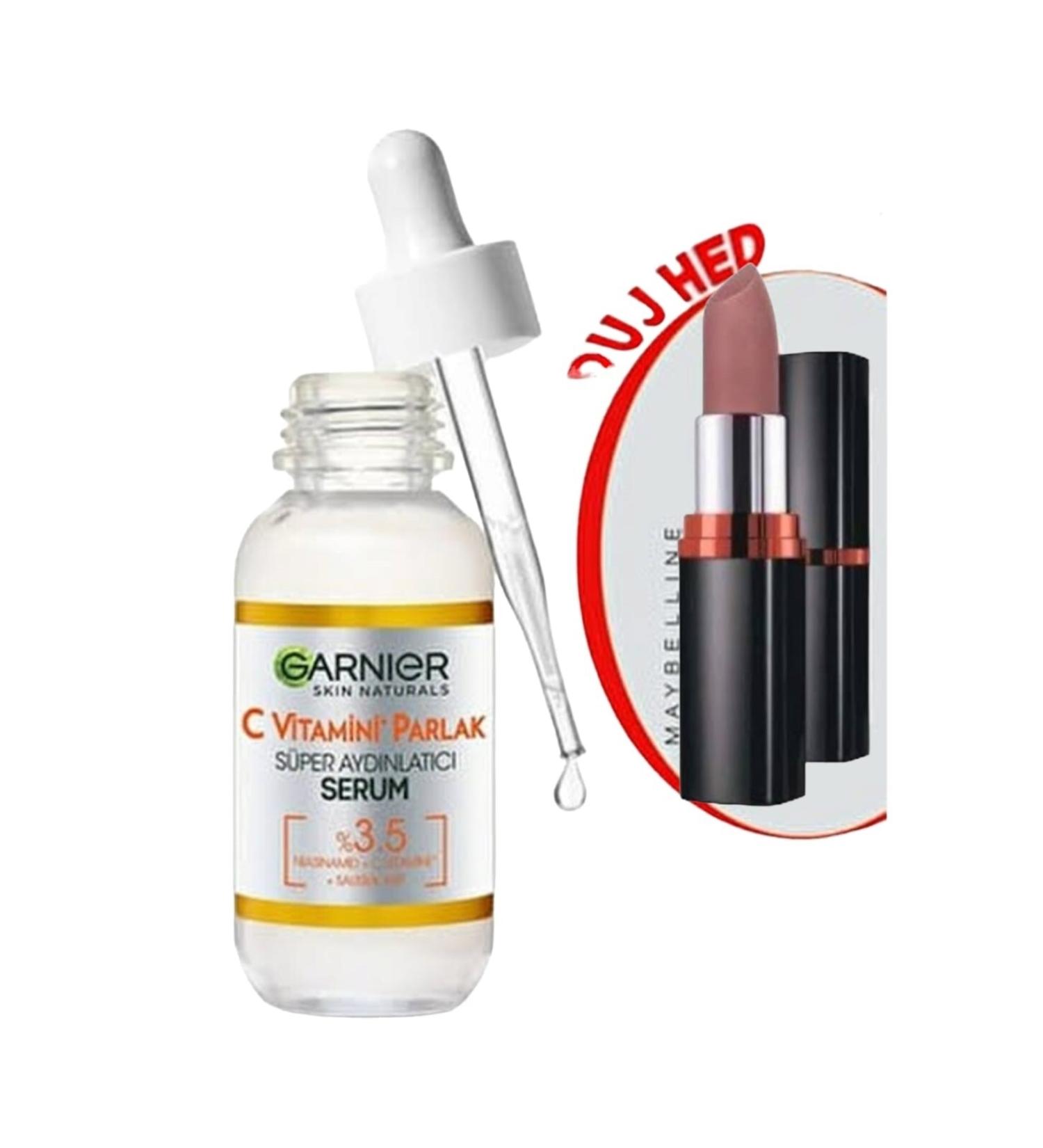 Garnier Vitamin C Brilliant Super Brightening Serum 30ml Maybelline New York Color Show M304 Lipstick
