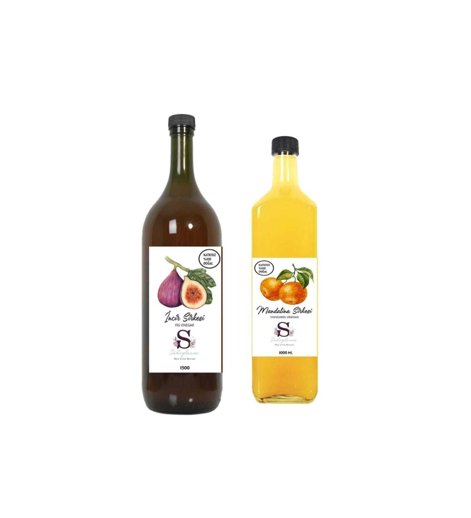 Suheylaana Natural Fig Vinegar 1500 Ml and Natural Tangerine Vinegar 1000 Ml