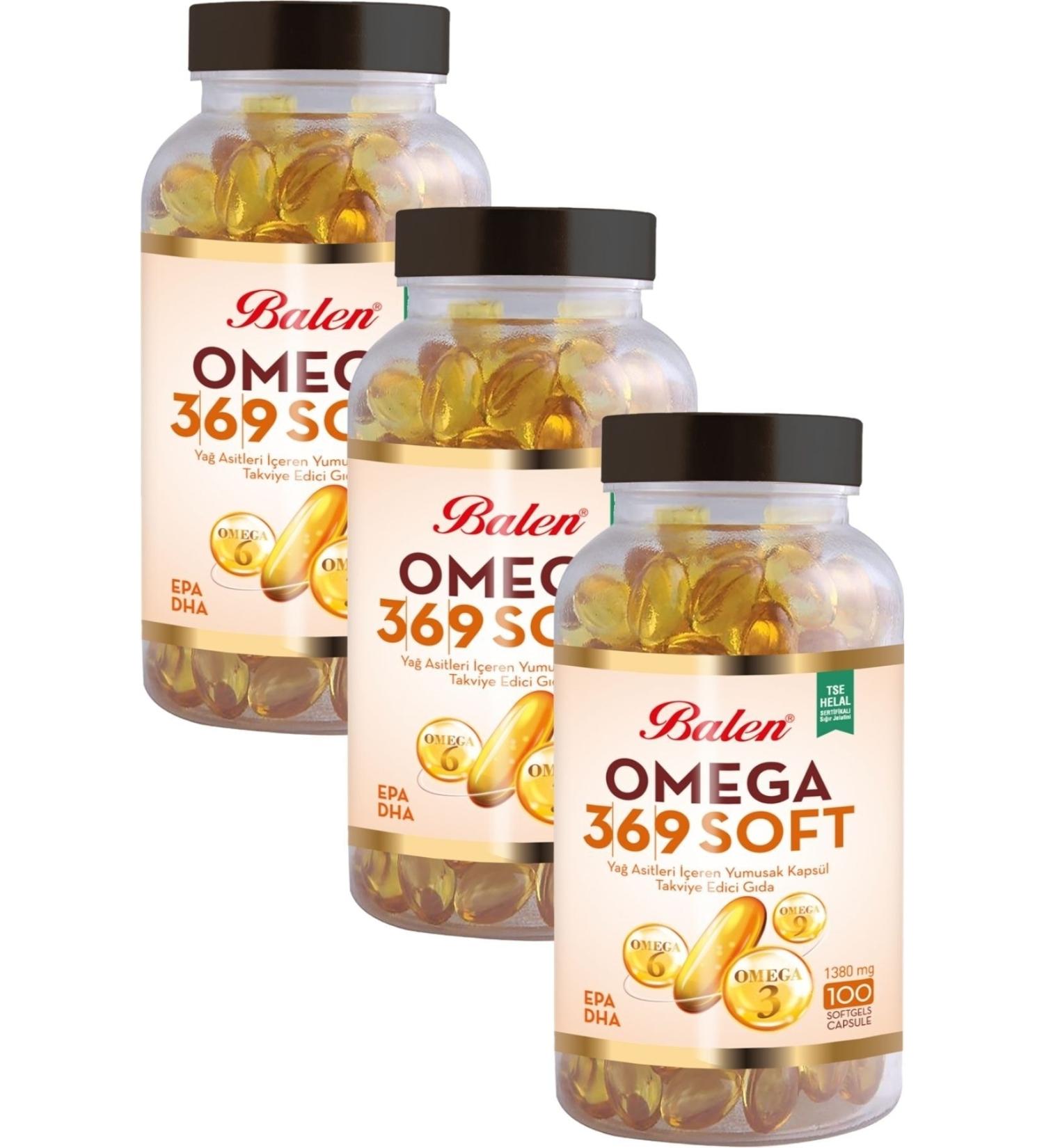 Balen Omega 3-6-9 1380 Mg 100 Capsules X 3 Pieces