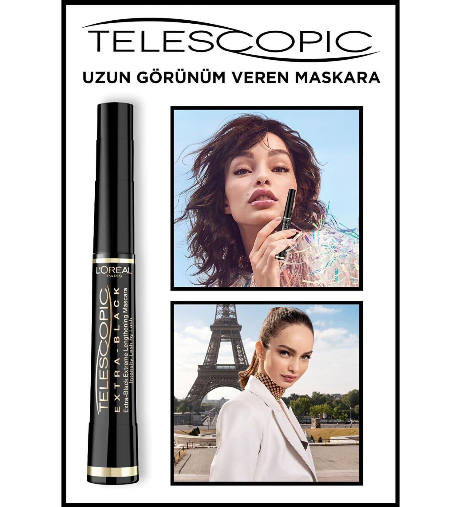 L'Oreal Paris Original New Telescopic Carbon Extra Black Telescopic Mascara - Intense Black - Buy Online on GoSupps.com