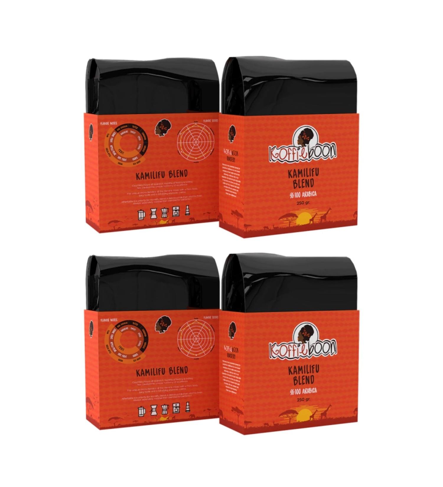 KOFFIEBOON Coffee Beans - Kamilifu Blend - Unground - 1kg - 4 X 250 Gr - - Buy Online on GoSupps.com