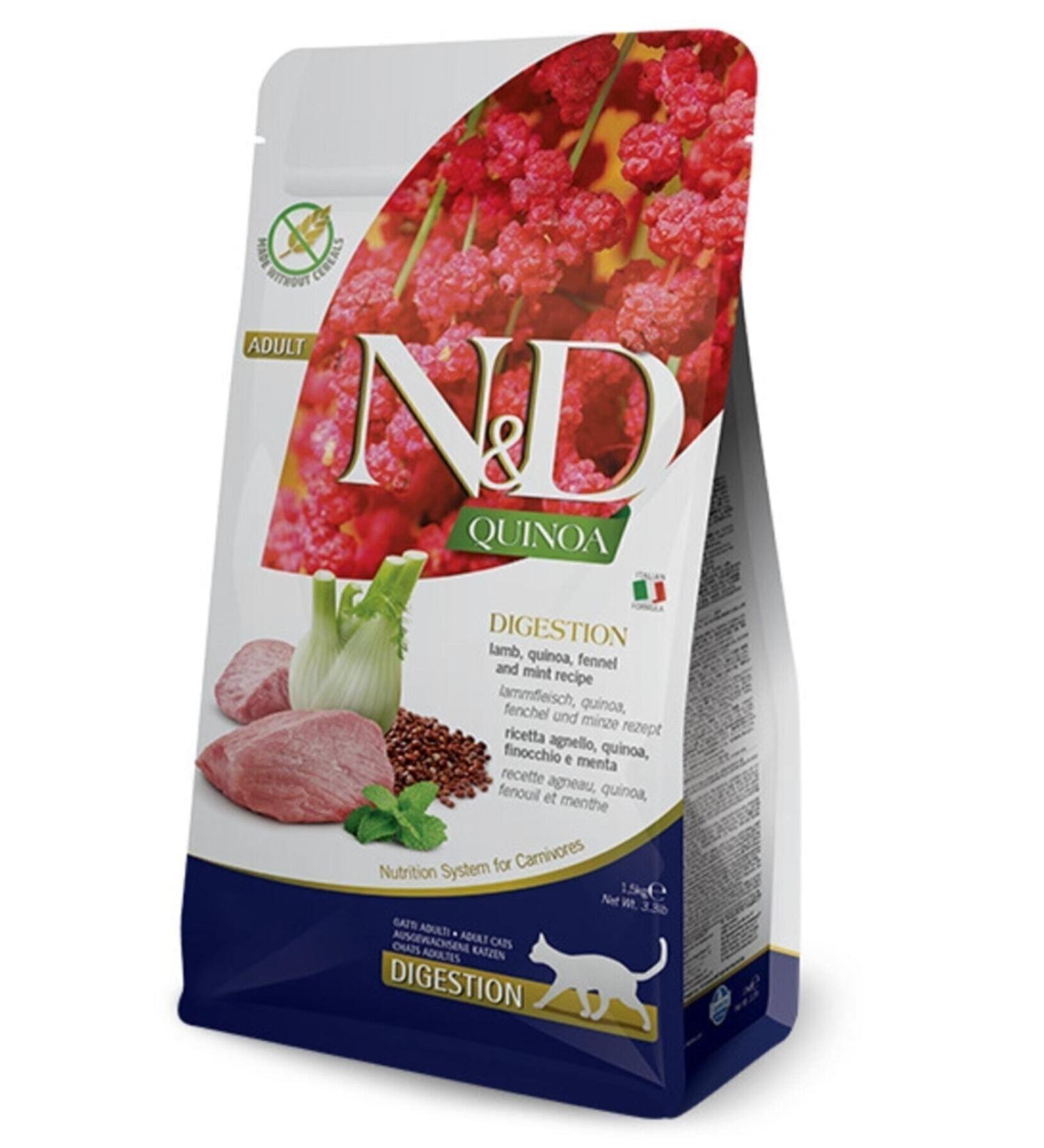 N & D Quinoa Digestion Lamb Adult Cat Food 1.5kg