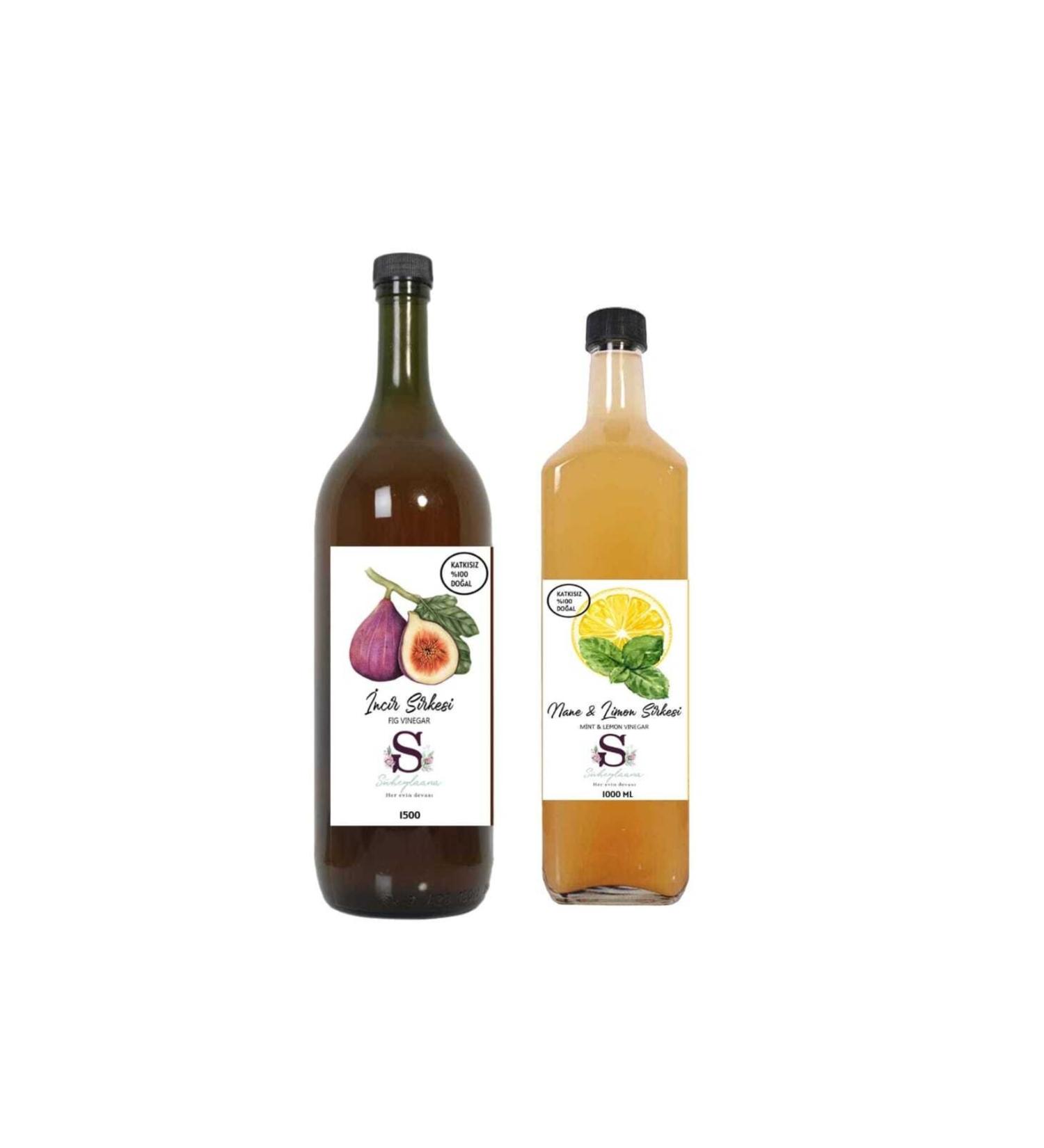 Suheylaana Natural Fig Vinegar 1500 ml and Mint & Lemon Vinegar 1000 ml
