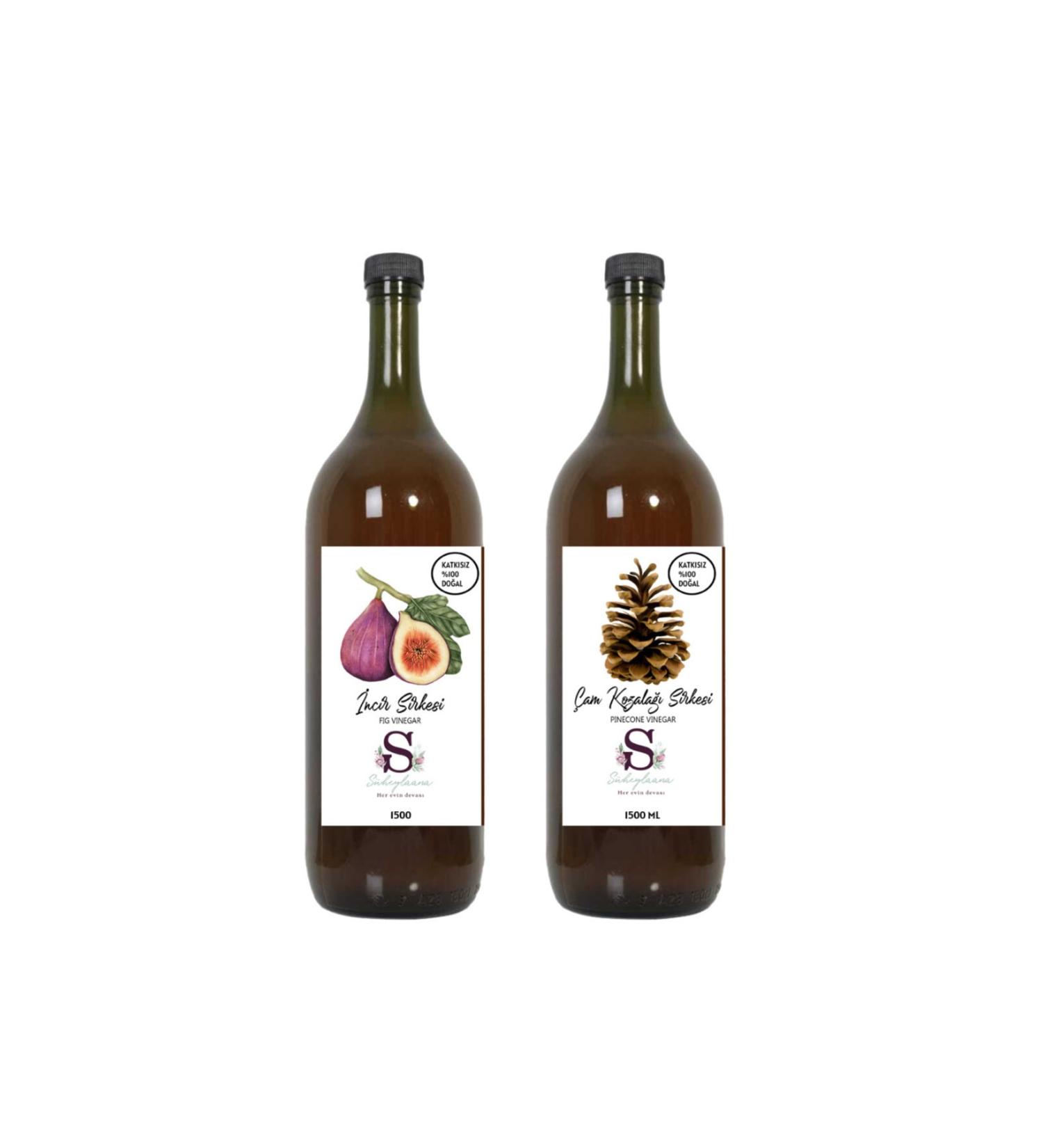 Suheylaana Natural Fig Vinegar 1500 Ml And Natural Pine Cone Vinegar 1500 Ml