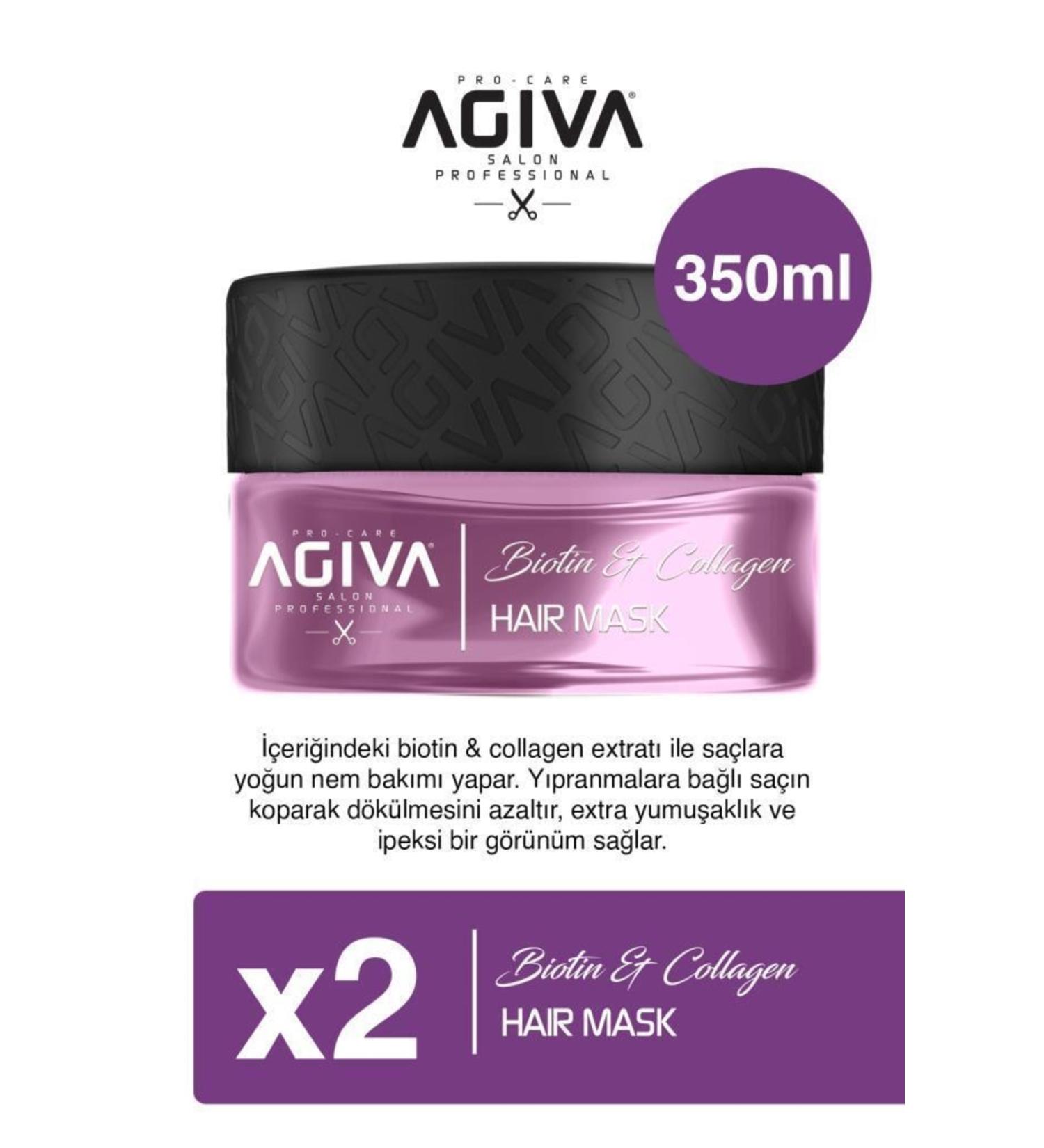 Agiva Biotin Collagen Hair Mask 350ml X2