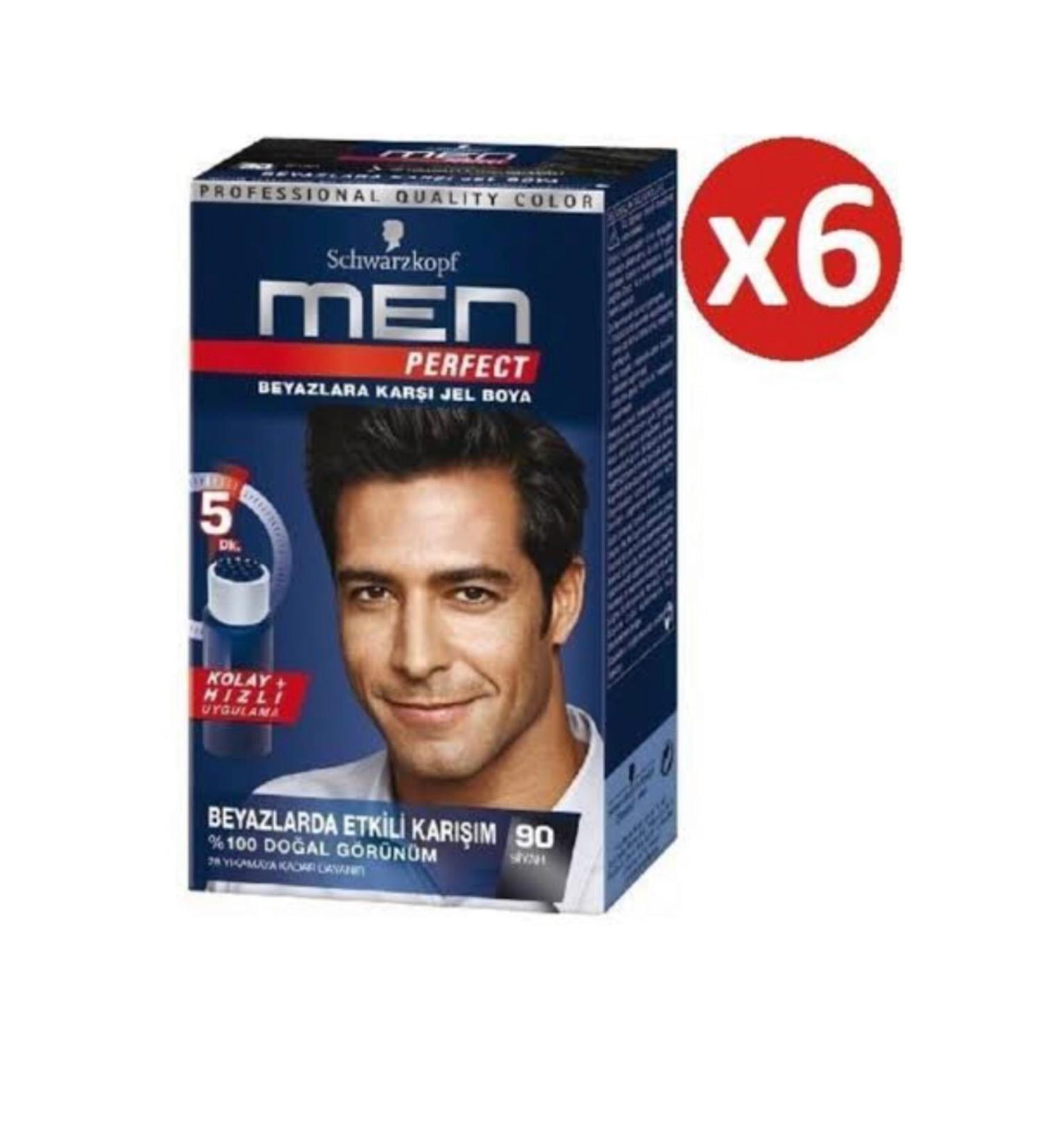 Schwarzkopf Men Schwarkopf Men Perfect 90 Black 6 Pieces (NEW PACKAGING)