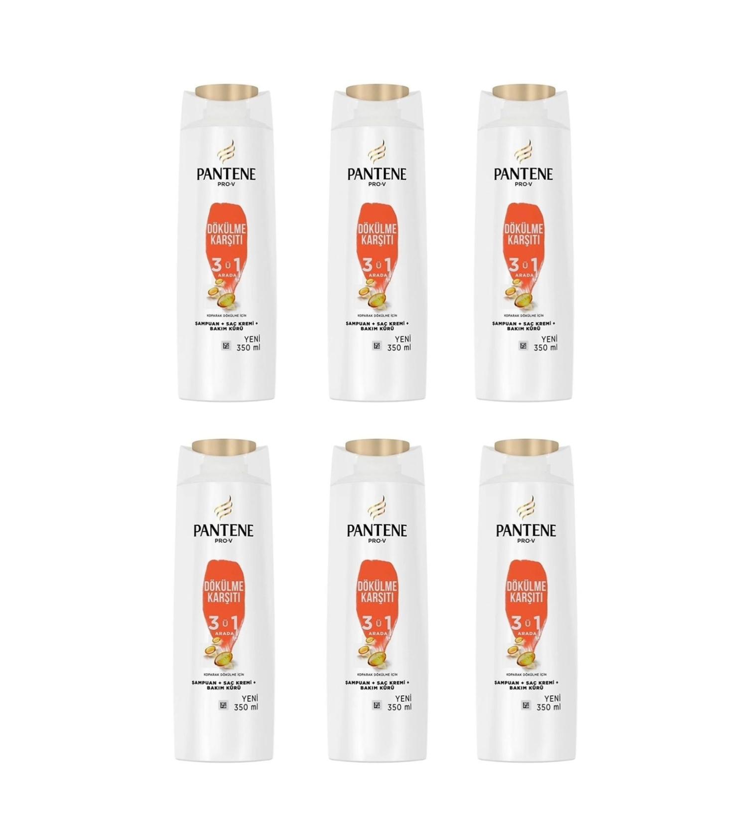 Pantene Anti-Hair Loss 3in1 Shampoo 350 Ml* 6 Pieces (campaign set)