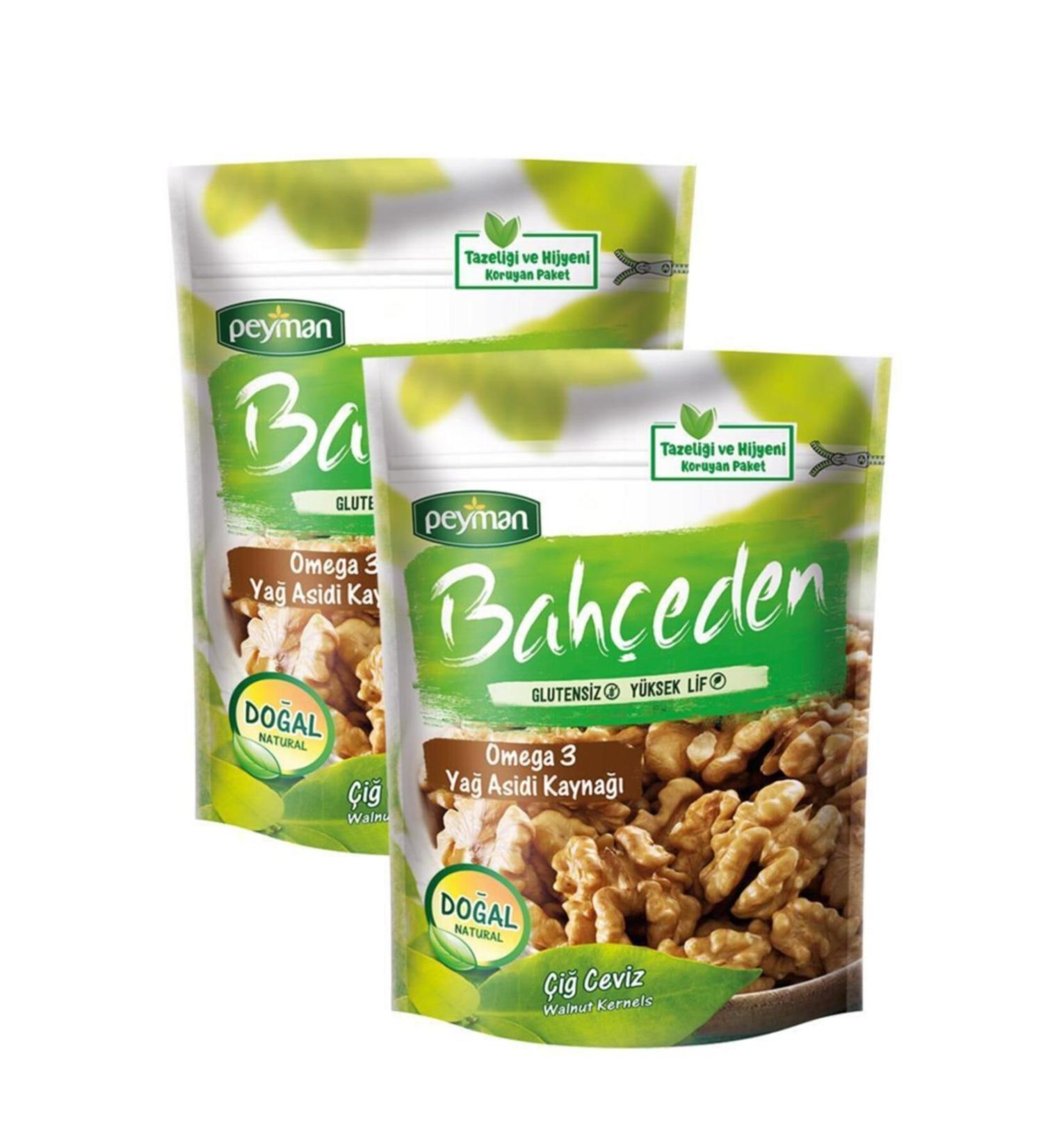 Peyman Bah eden Natural Raw Walnuts 140 Gr X 2 Pieces