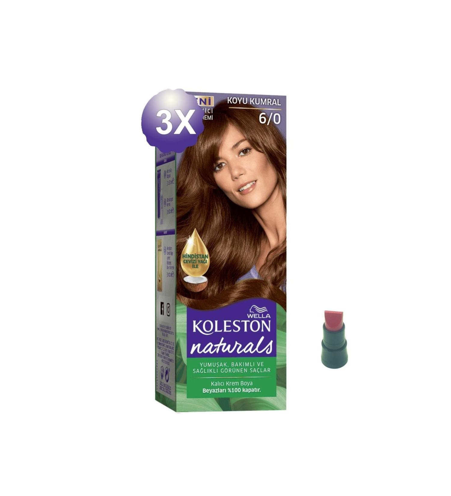 Wella Naturals Dark Blonde Hair Dye 6.0 X 3 Pieces