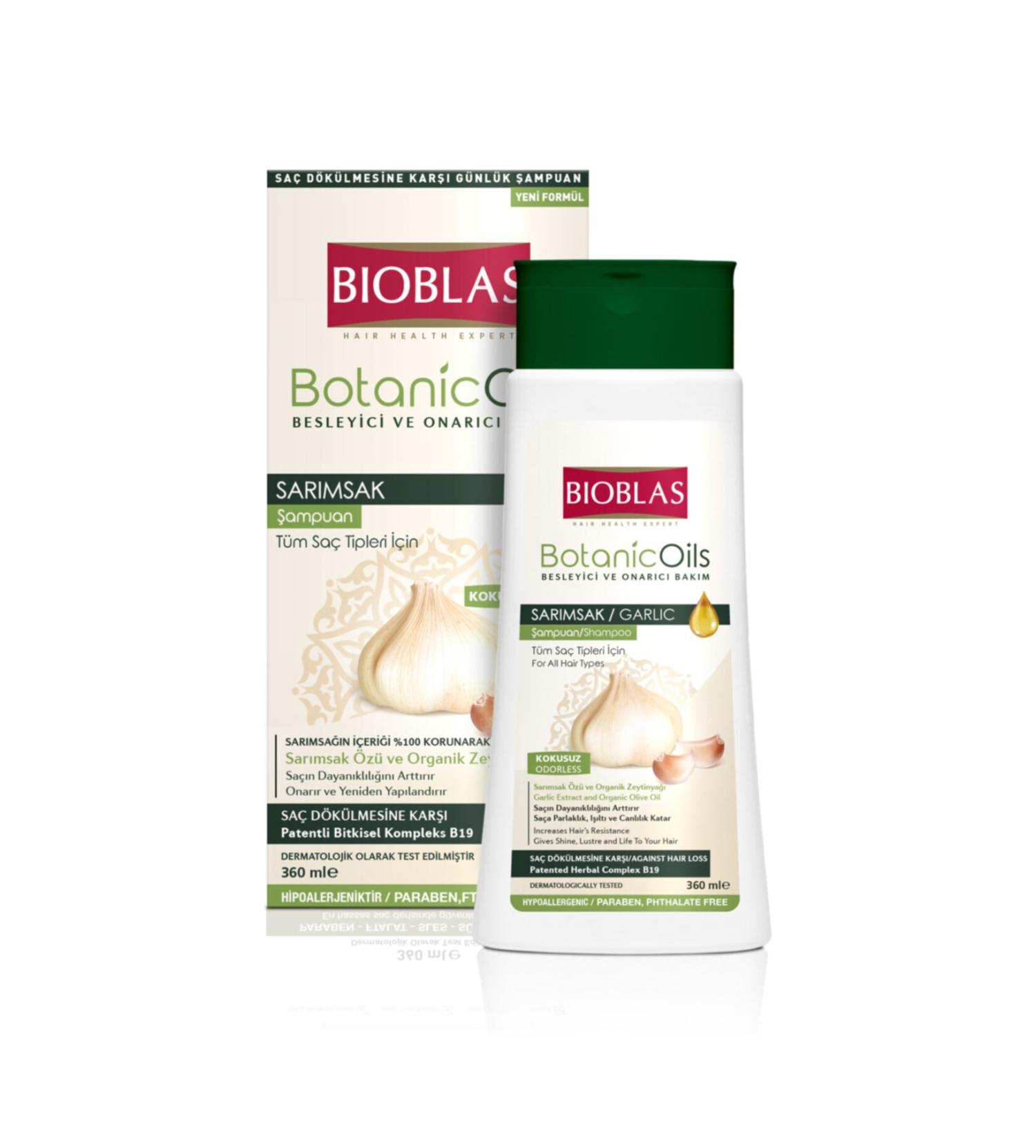 Bioblas Botanic Oils Nourishing and Repairing Garlic Essence Shampoo 360 ml - Dry and Damaged Hair