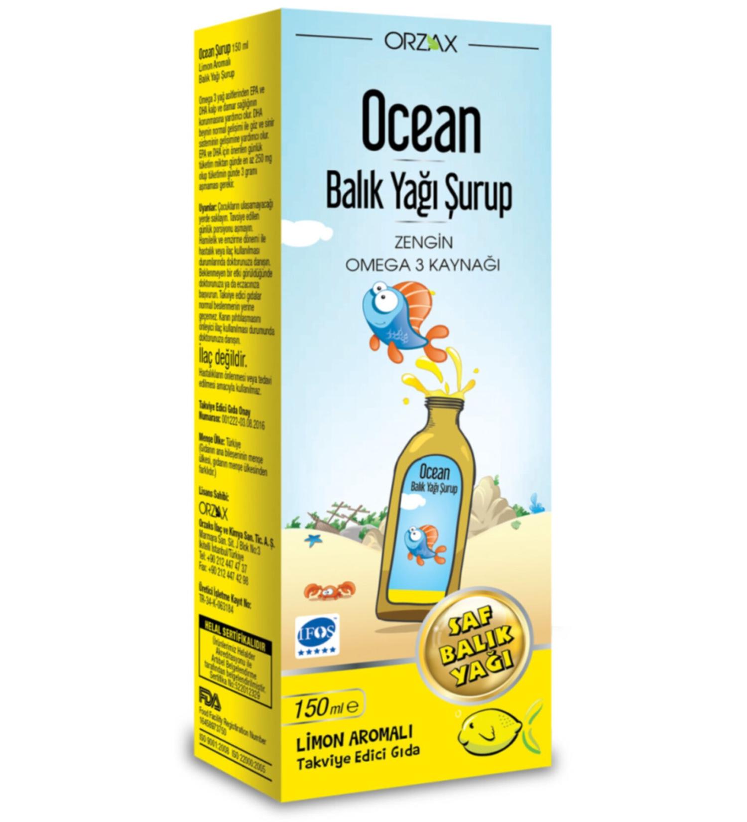 Ocean Ocean Fish Oil Syrup Lemon Flavored 150 ml