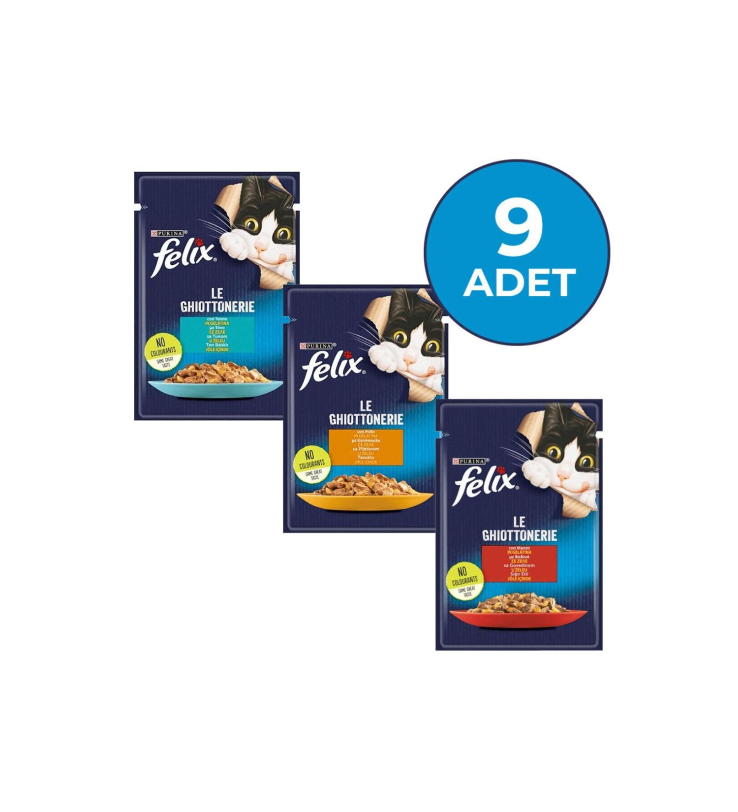 FELIX Felix Mixed Adult Cat Wet Food - 85 Gr X 9 Pieces