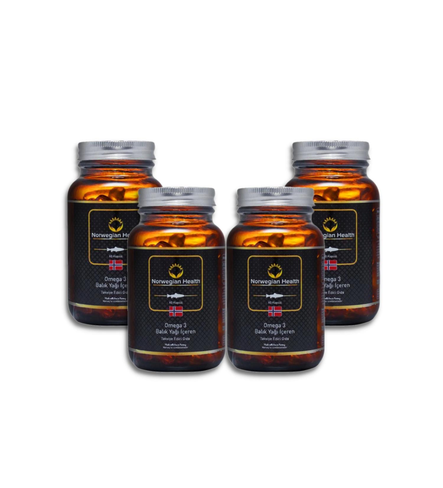 Norwegian Health Omega 3 Fish Oil Capsule Form 60 Capsules x 4 Pieces - Buy Online on GoSupps.com